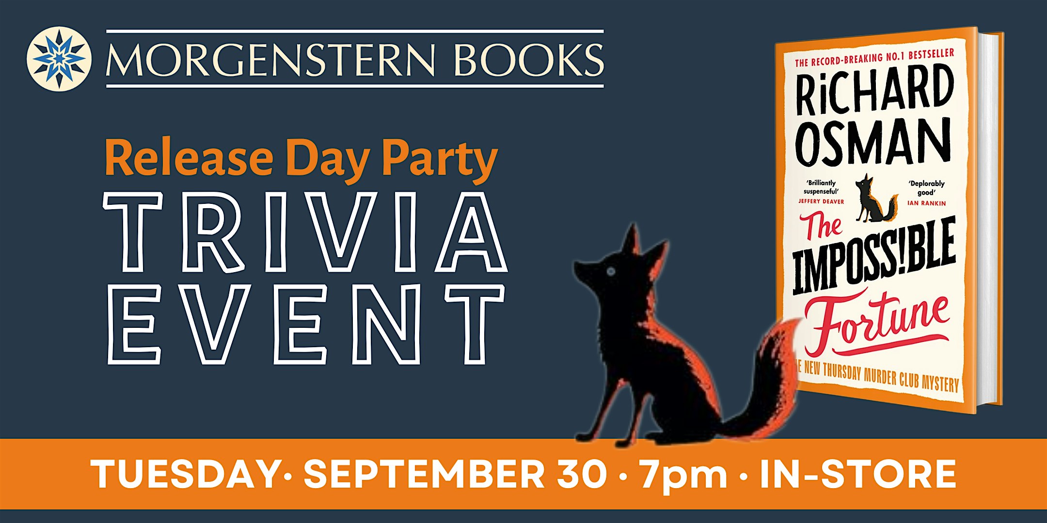 Release Day Party & Trivia: The Thursday Murder Club at Morgenstern’s Bookstore & Café – Bloomington, IN