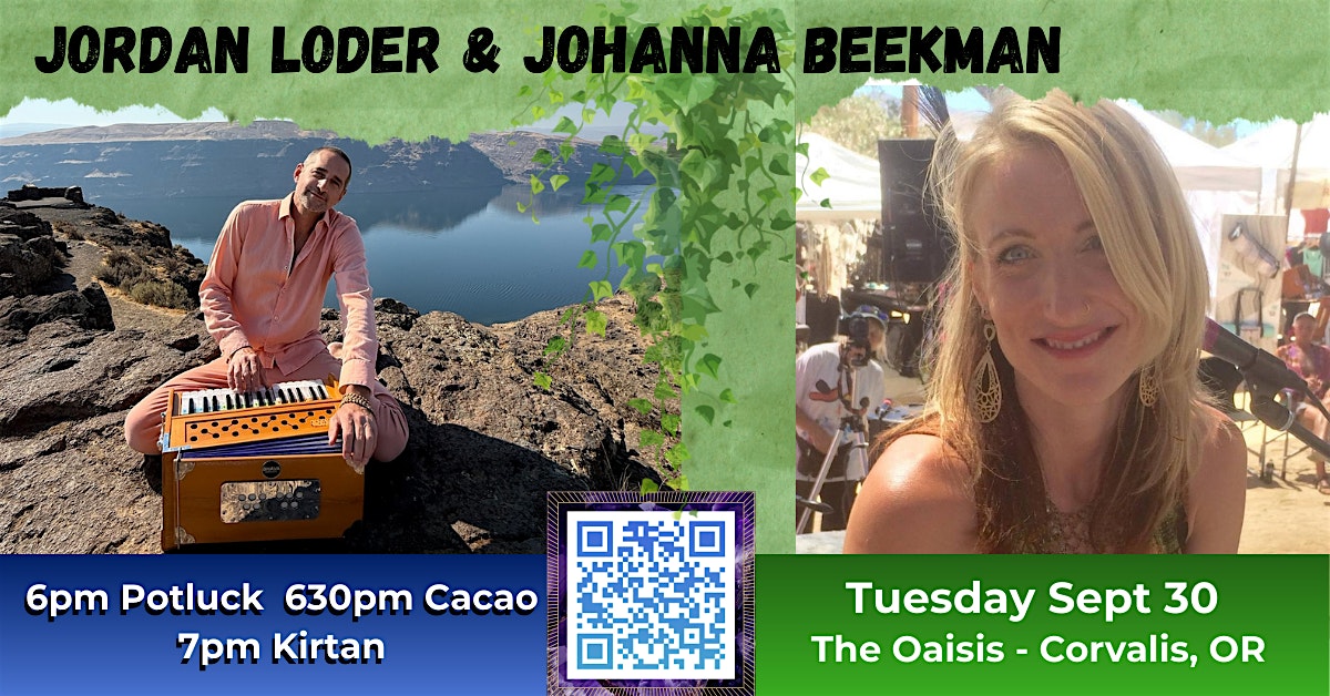 Potluck, Cacao, & Kirtan with Jordan Loder & Johanna Beekman at 1375 NW 19th St – Corvallis, OR