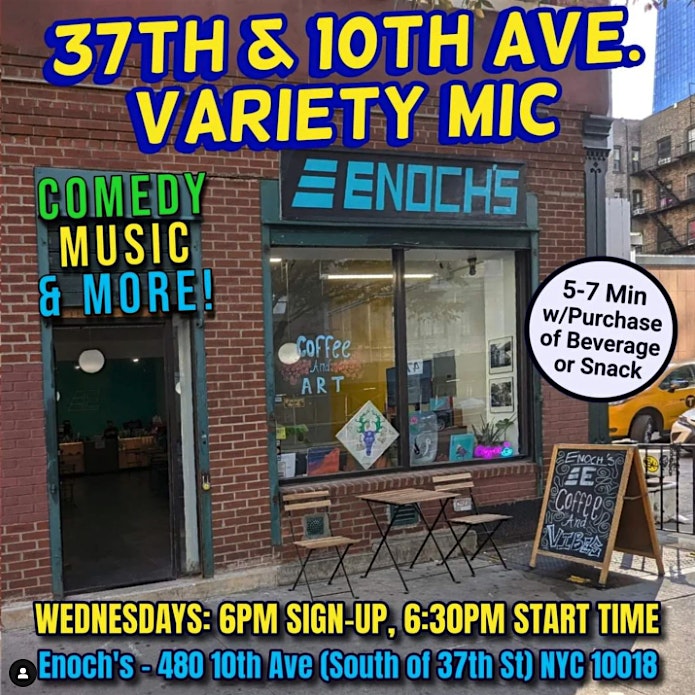 Open Mic @ Enoch’s Coffee in Hudson Yards Every Wednesday @ 6:30PM at Enoch’s – New York, NY