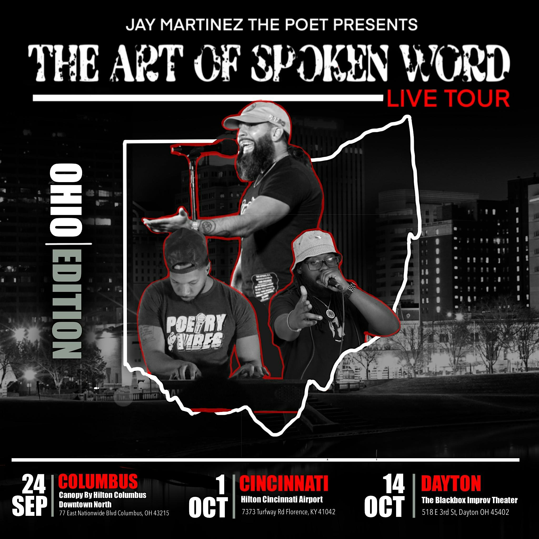 JAY MARTINEZ THE POET PRESENTS: ART OF SPOKEN WORD LIVE TOUR | CINCINNATI at Hilton Cincinnati Airport – Florence, KY