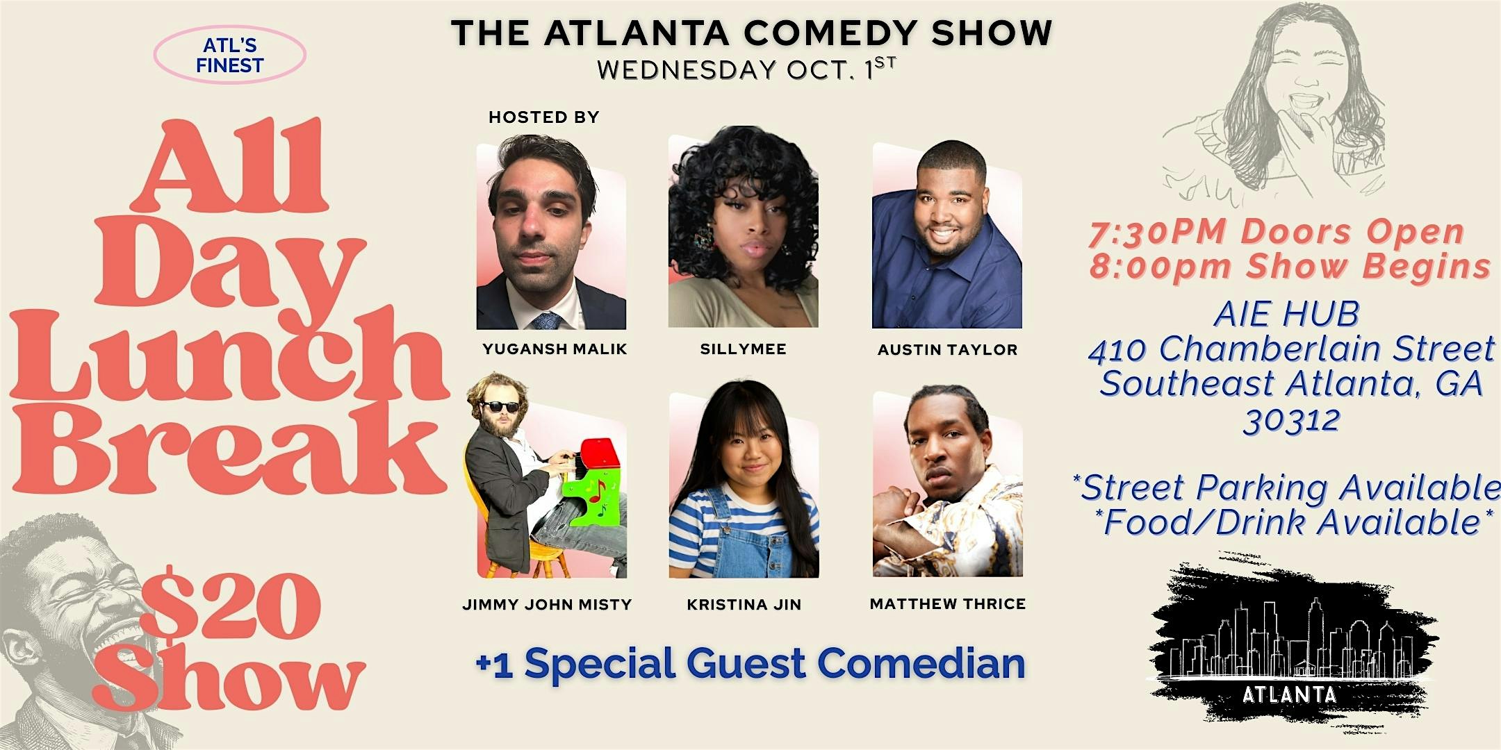 The Atlanta Comedy Show 10/1/25 at AIE Hub – Atlanta, GA