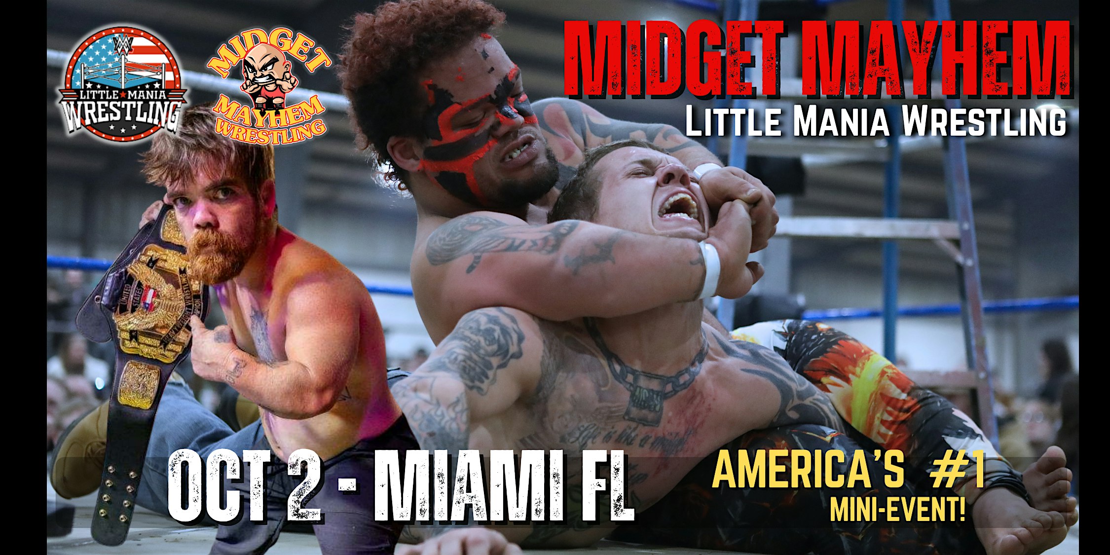 “Midget Mayhem / Little Mania” Mini Wrestling LIVE! Miami FL 21+ at Blackbird Ordinary – Miami, FL