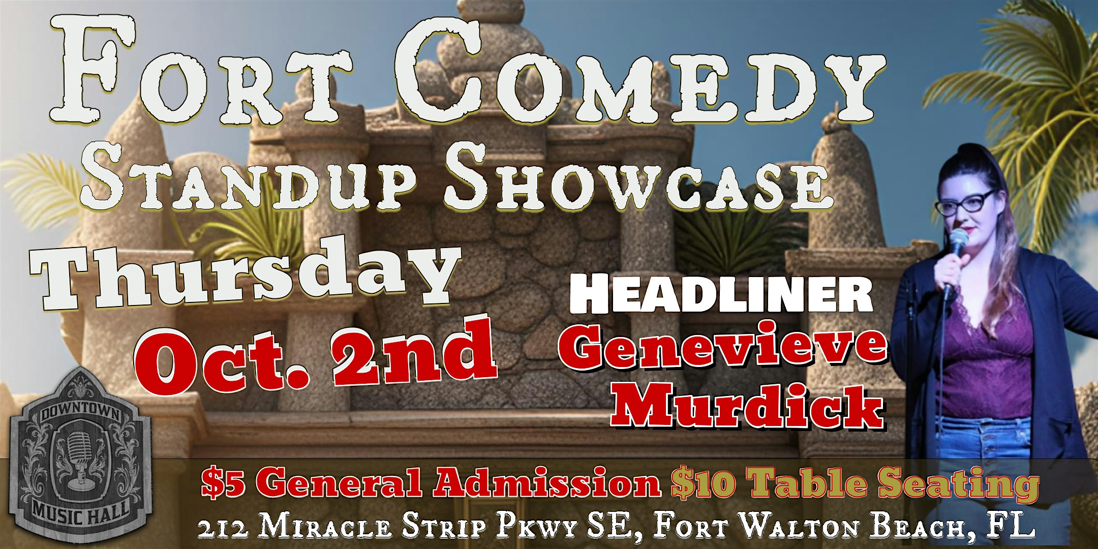 Fort Comedy Presents: Genevieve Murdick at Downtown Music Hall – Fort Walton Beach, FL