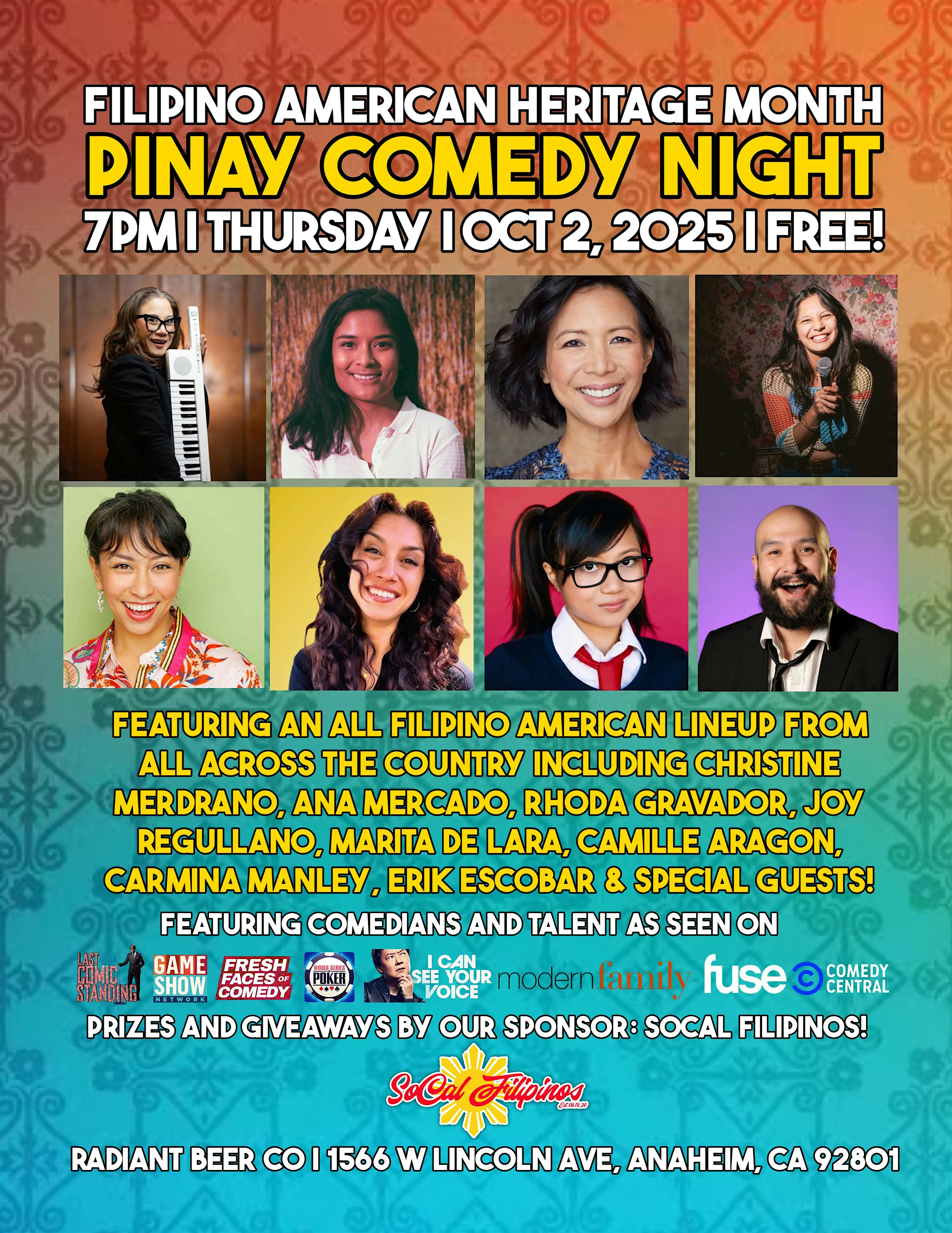 Pinay Comedy Night: Filipino Heritage Night at Radiant Beer Co. – Anaheim, CA