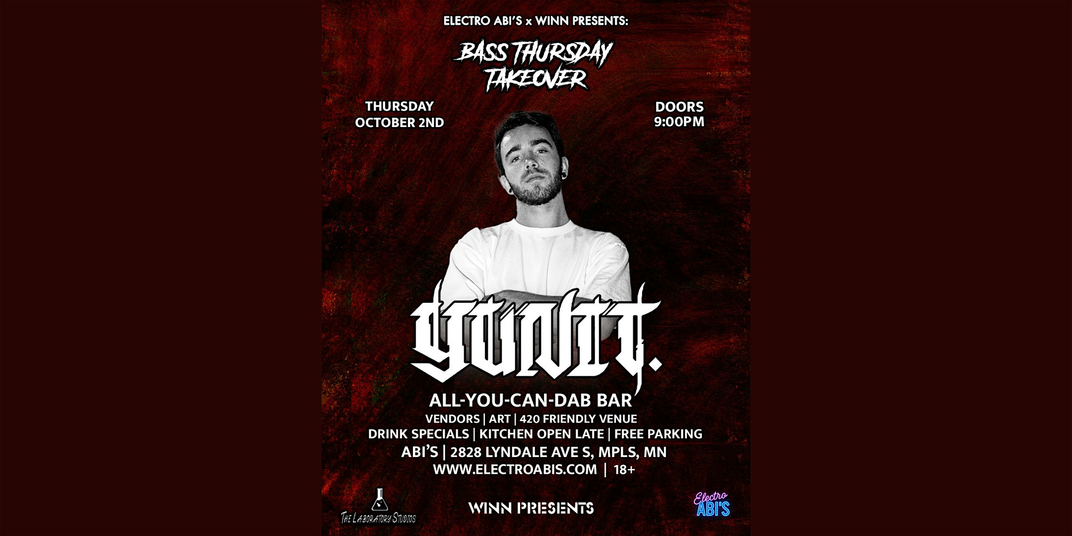 YUNIT @ ELECTRO ABI’S MPLS at Abi’s Restaurant – Minneapolis, MN