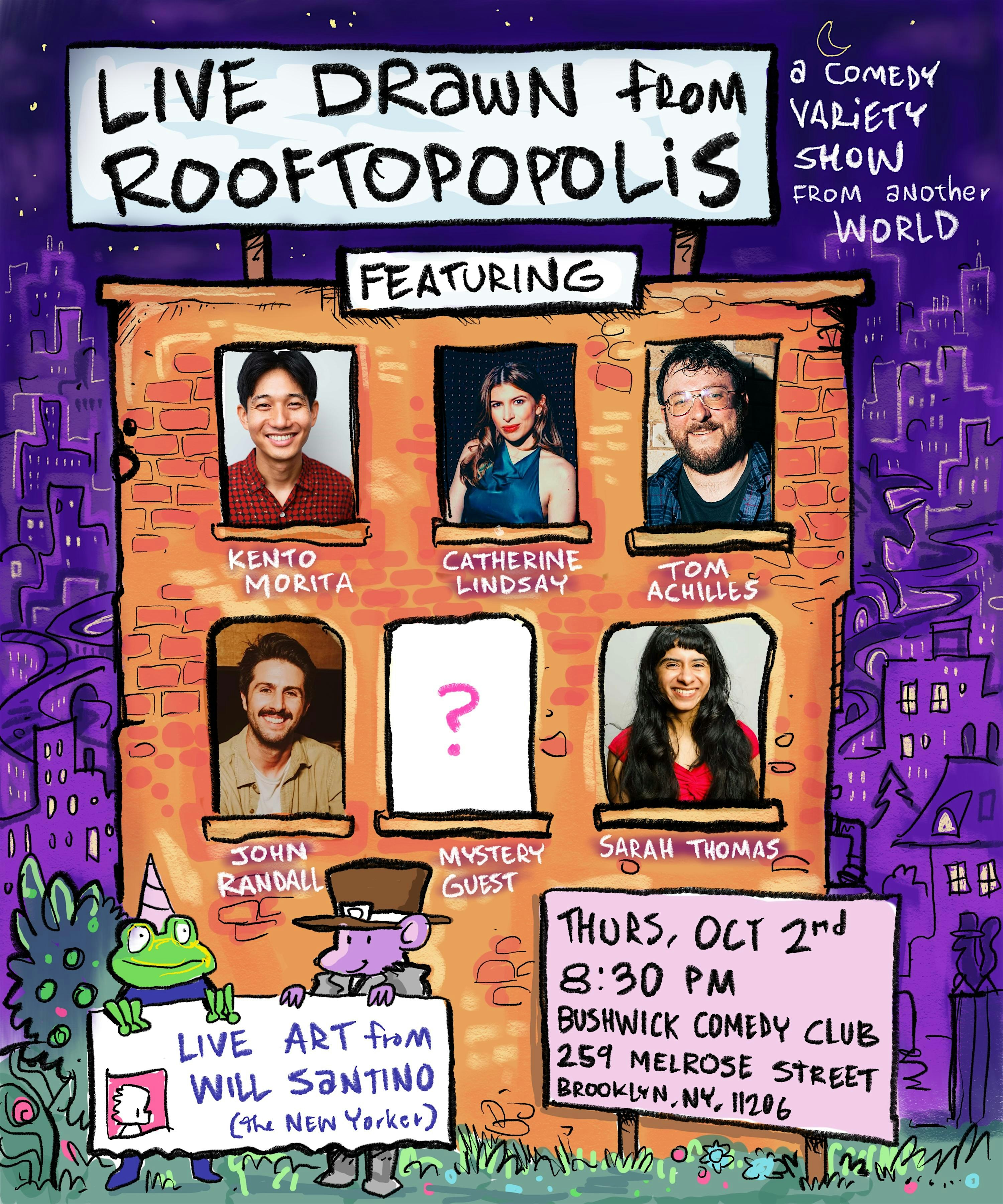 Live Drawn from Rooftopopolis: Variety Comedy Show with Live Drawings! at Bushwick Comedy Club – Brooklyn, NY