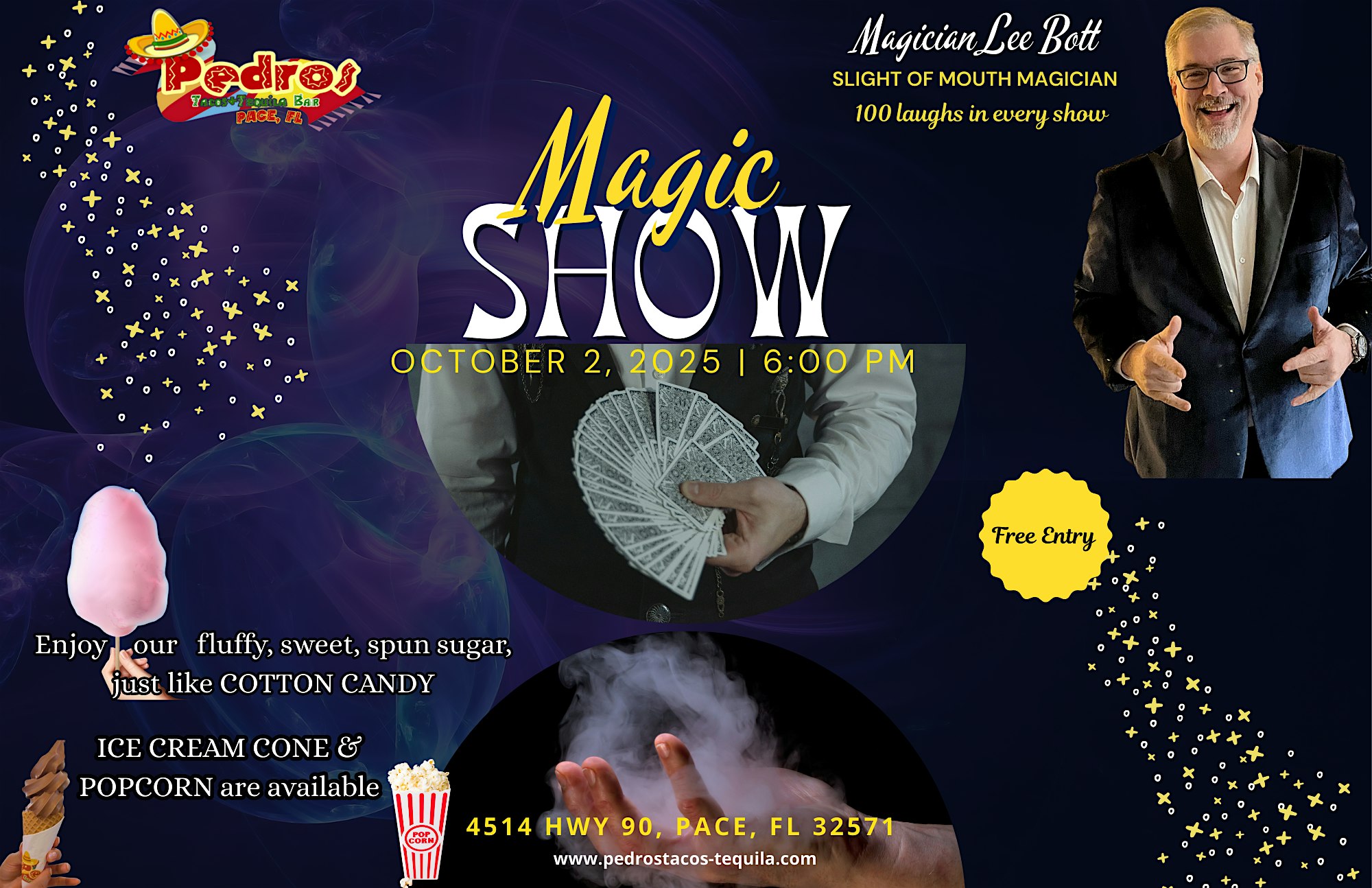 Magic Show at Pedros Tacos & Tequila Bar Pace – Pace, FL