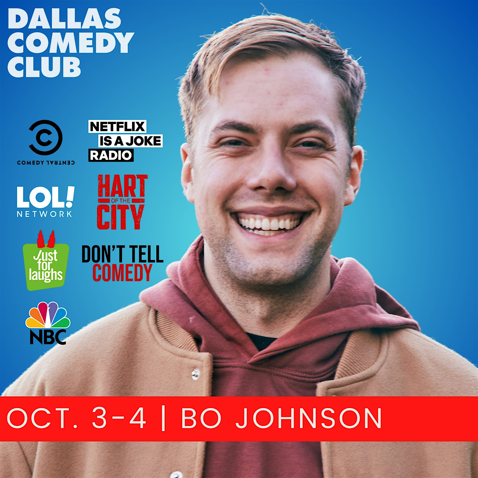 Dallas Comedy Club Presents: BO JOHNSON at Dallas Comedy Club – Dallas, TX