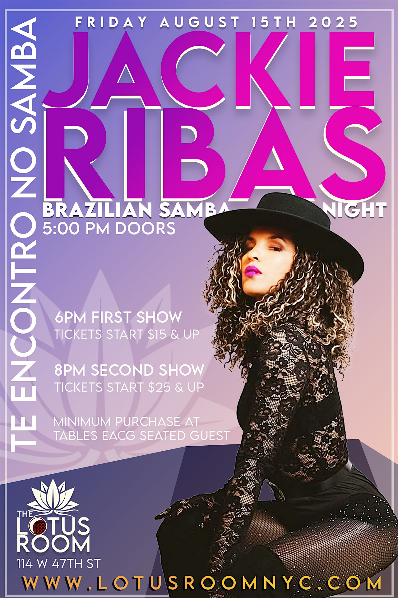 Te Encontro no Samba Brazilian Jazz – festuring JACKIE RIBAS at 114 W 47th St – New York, NY