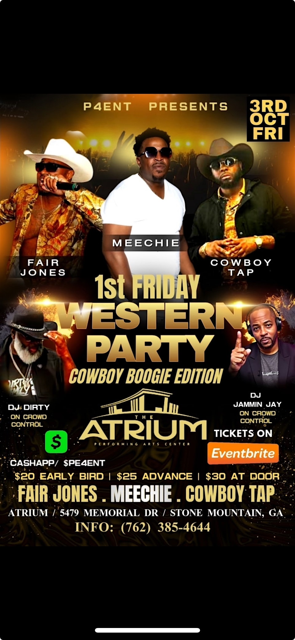 1st Friday Western Party “Cowboy Boogie Edition” at The Atrium – Stone Mountain, GA