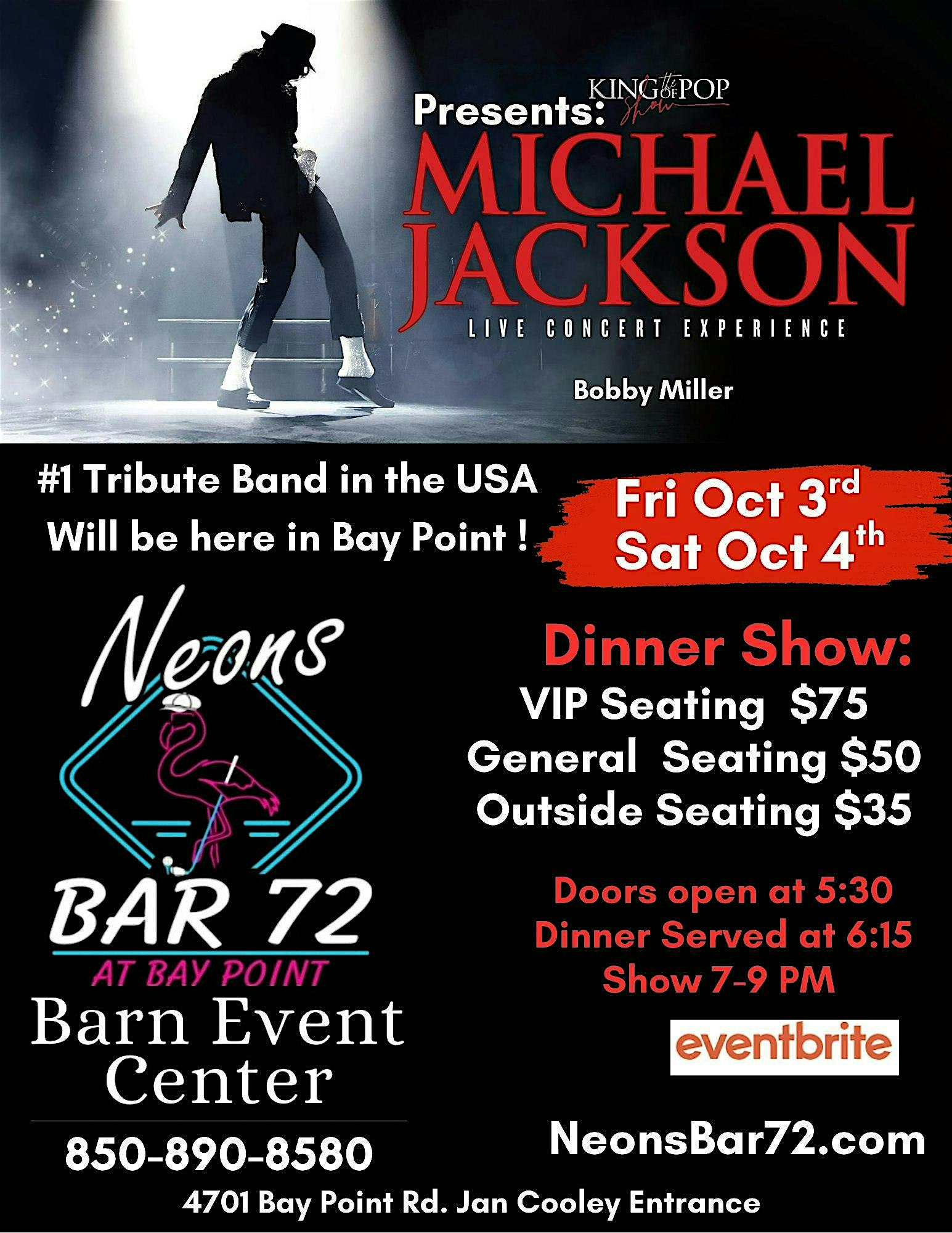 King of Pop Show Presents; Michael Jackson Live Concert Experience at Neons Bar 72 – Panama City Beach, FL