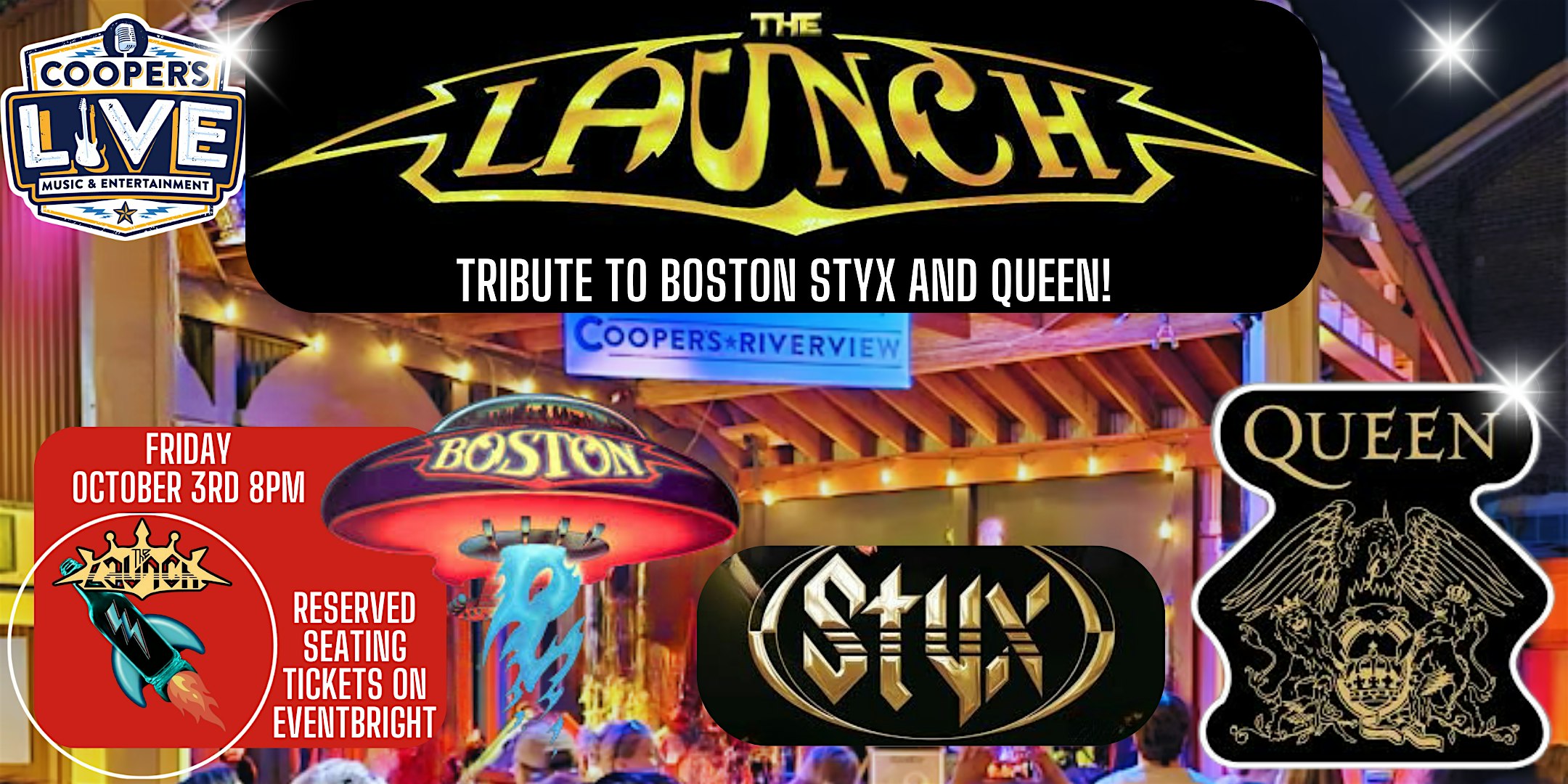The Launch Tribute to Boston, Styx, and Queen at Cooper’s Riverview! at Cooper’s Riverview – Trenton, NJ