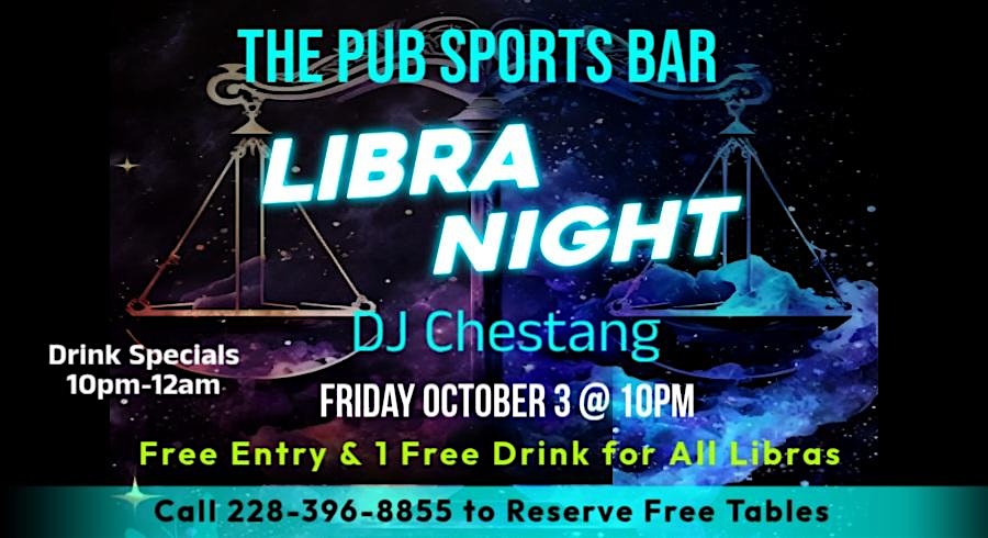 Libra Birthday Night at The Pub Sports Bar – D’Iberville, MS
