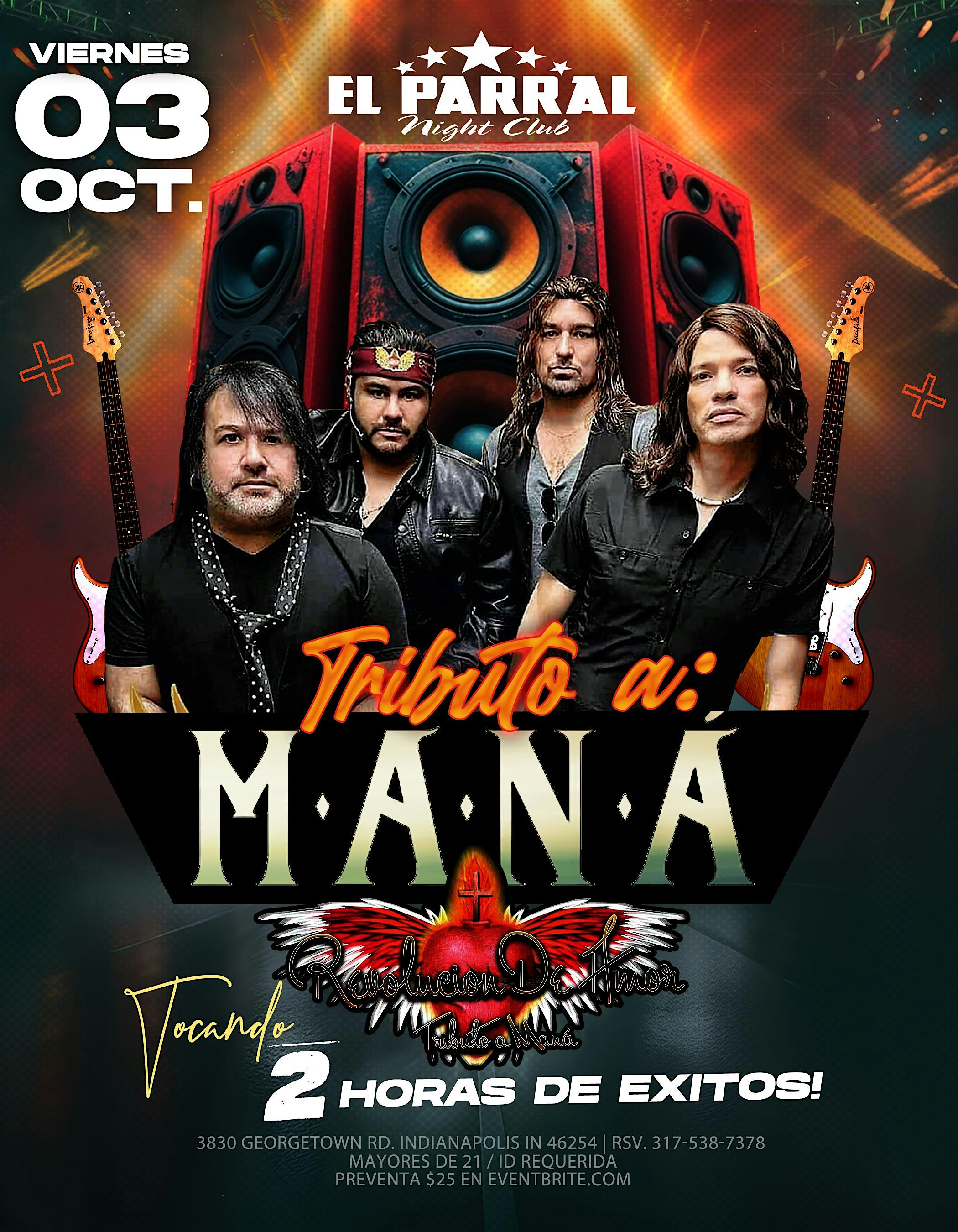 Tributo A Mana By: Revolucion De Amor at El Parral Night Club – Indianapolis, IN