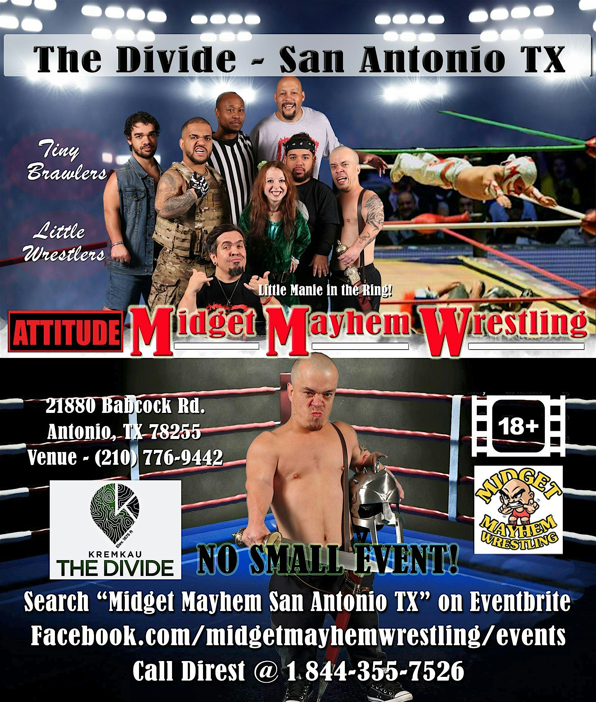 Midget Mayhem / Little Mania Mini Wrestling LIVE! San Antonio TX 18+ at The Divide – San Antonio, TX