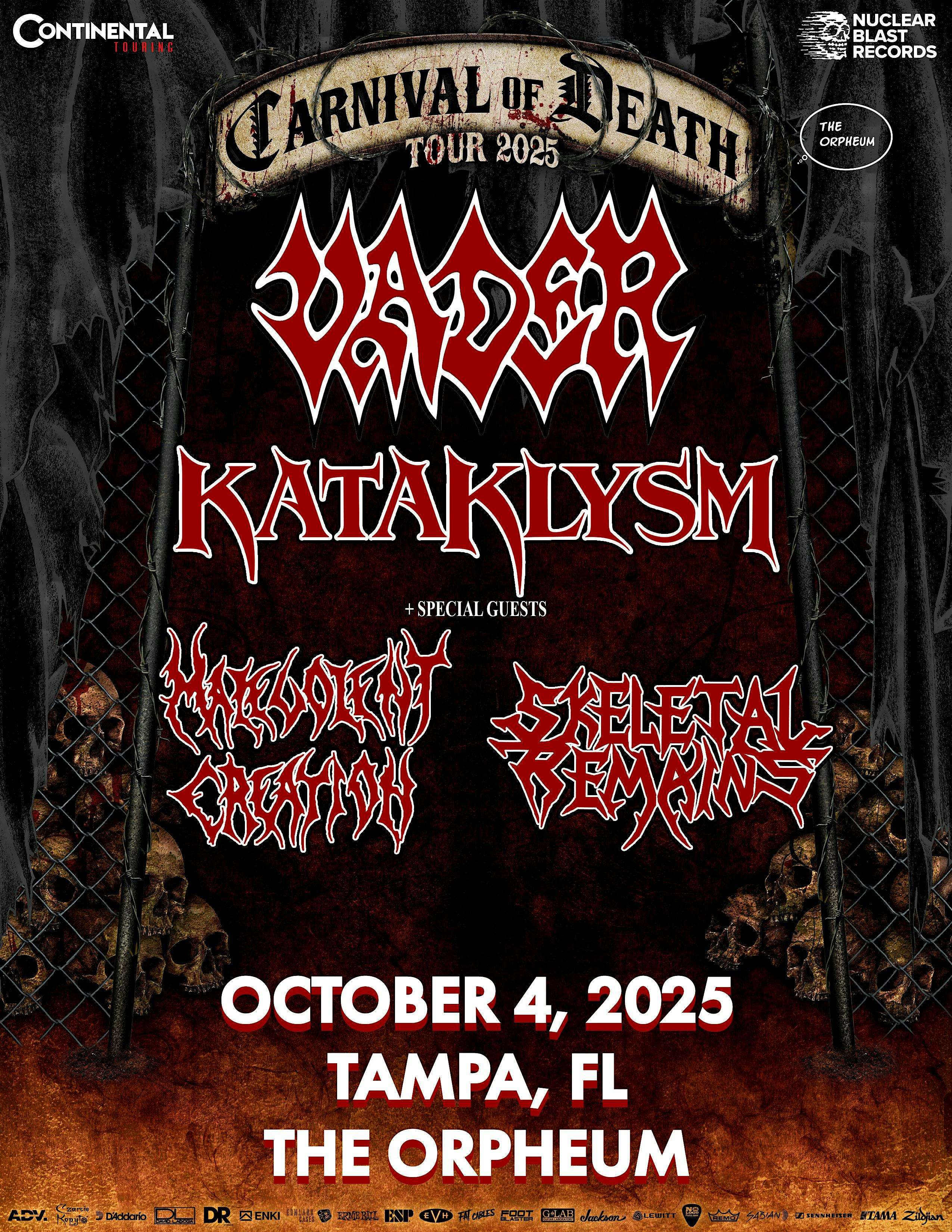 Vader – Kataklysm at The Orpheum – Tampa, FL