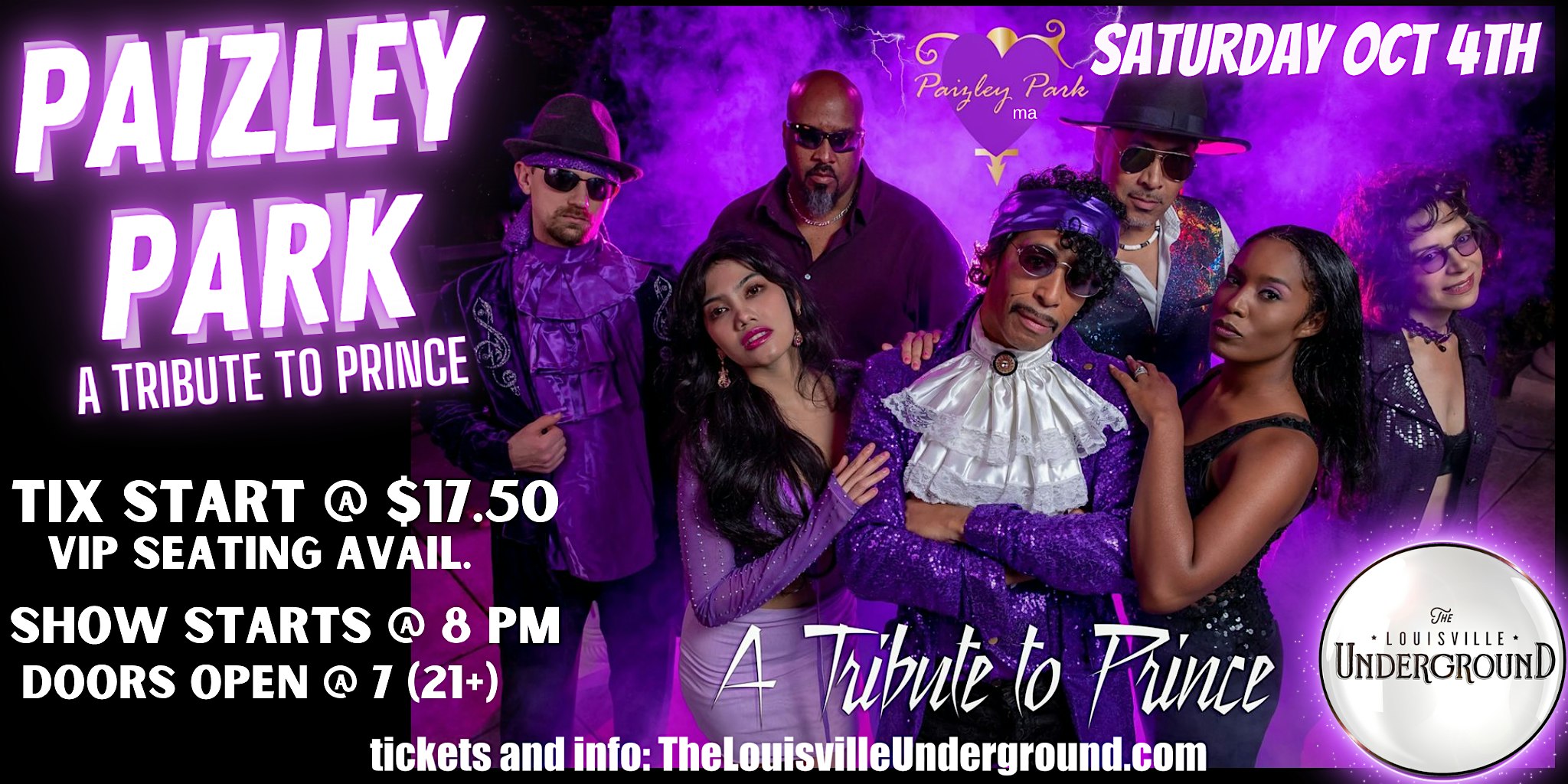 PAIZLEY PARK: A Tribute to Prince at The Louisville Underground – Louisville, CO