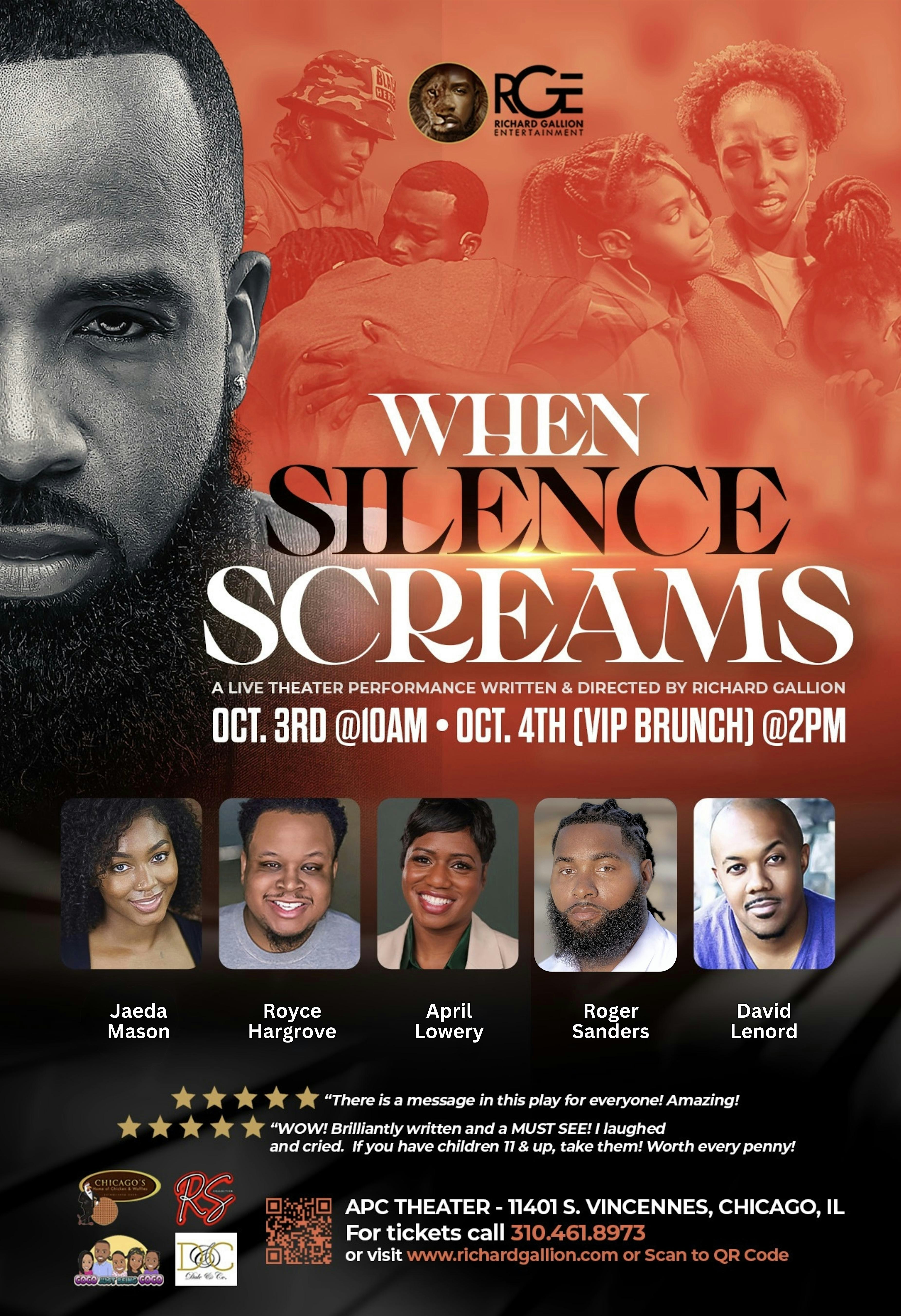 When Silence Screams Stage Play at APC Theater – Chicago, IL