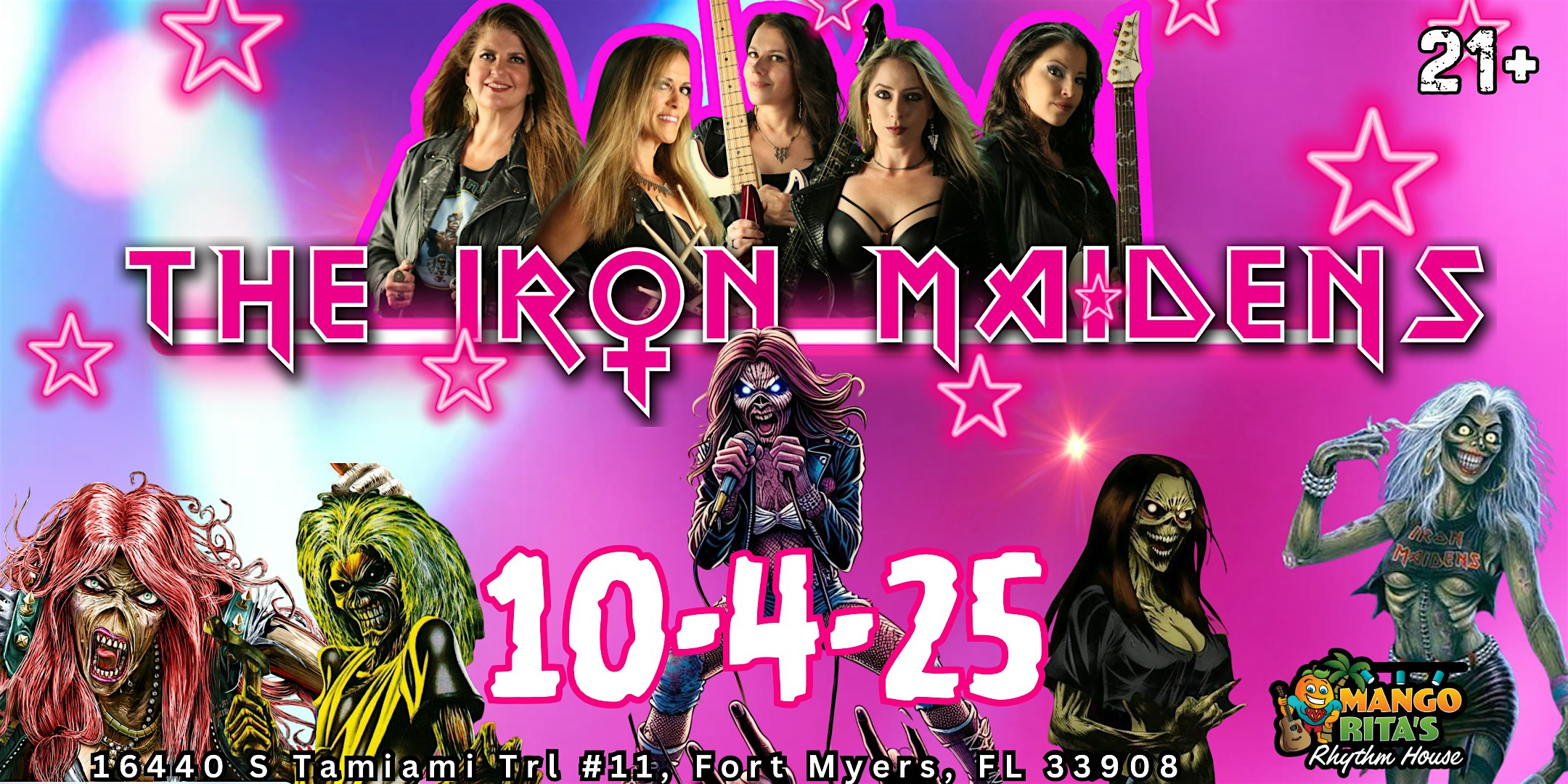 THE IRON MAIDENS – THE WORLD’S ONLY ALL FEMALE IRON MAIDEN TRIBUTE at Mango Rita’s Rhythm House – Fort Myers, FL