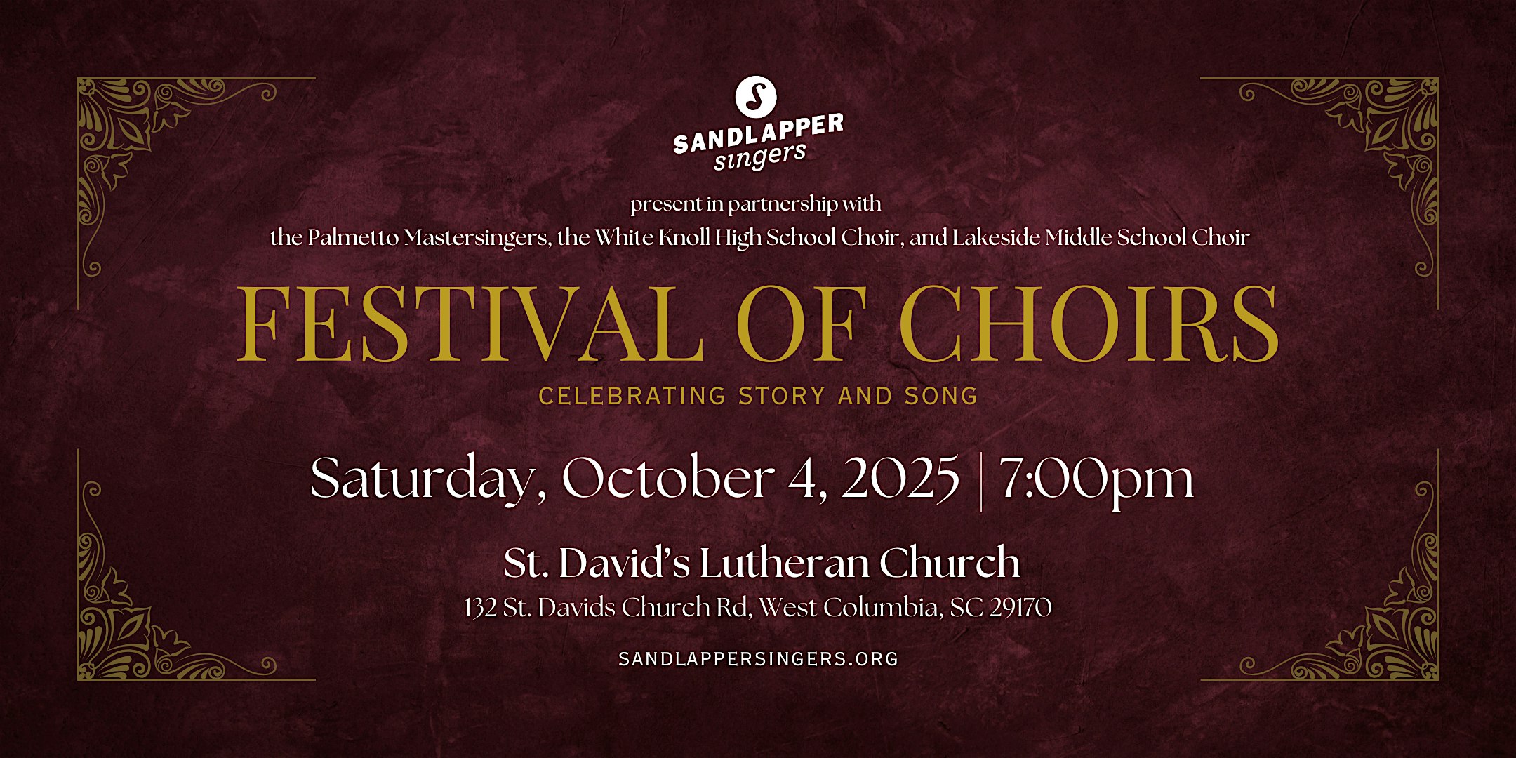 Fall Festival of Choirs at 132 St Davids Church Rd – West Columbia, SC