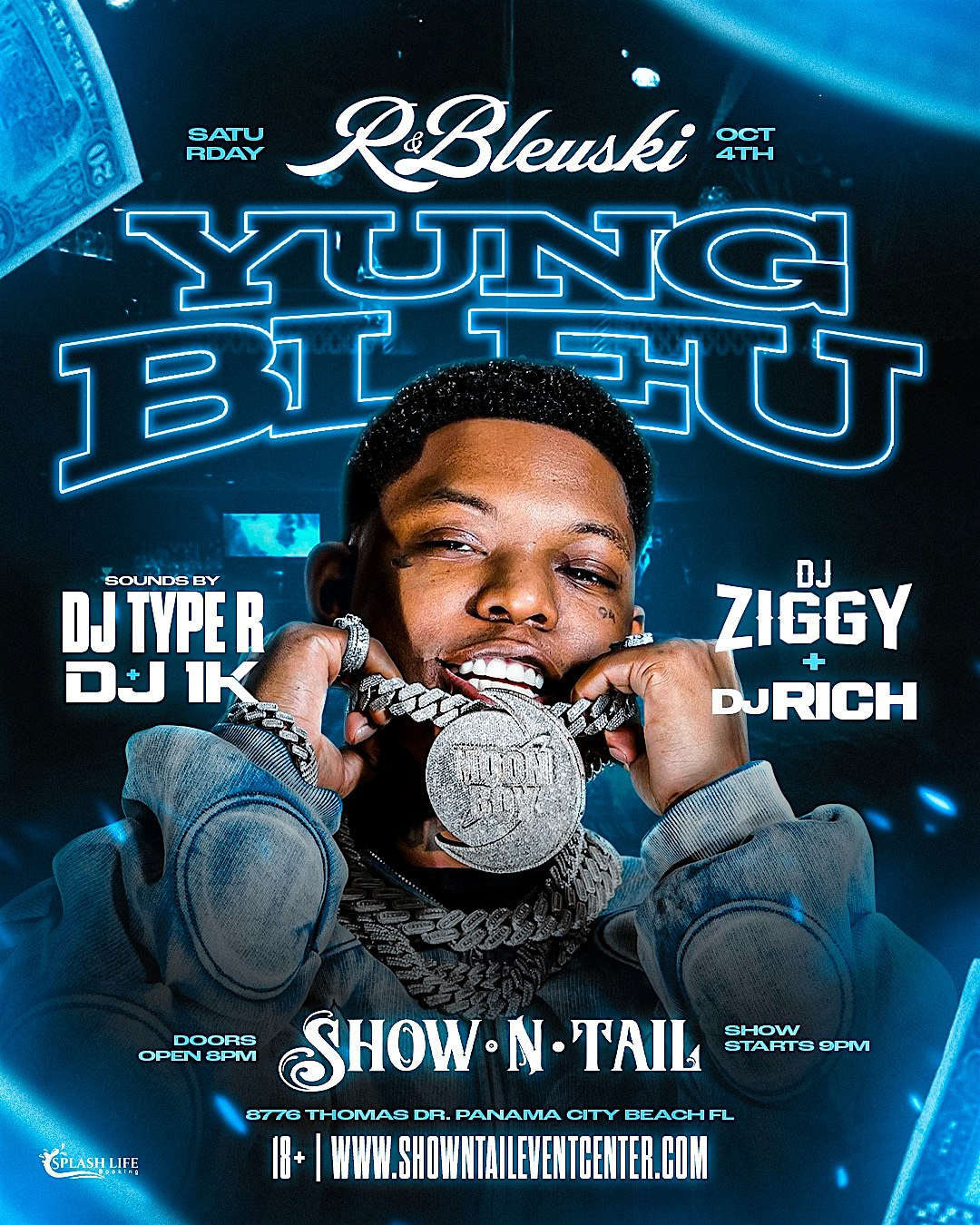 Yung Bleu Live in Concert Sat 10/4 at Show N Tail at 8776 Thomas Dr – Panama City Beach, FL