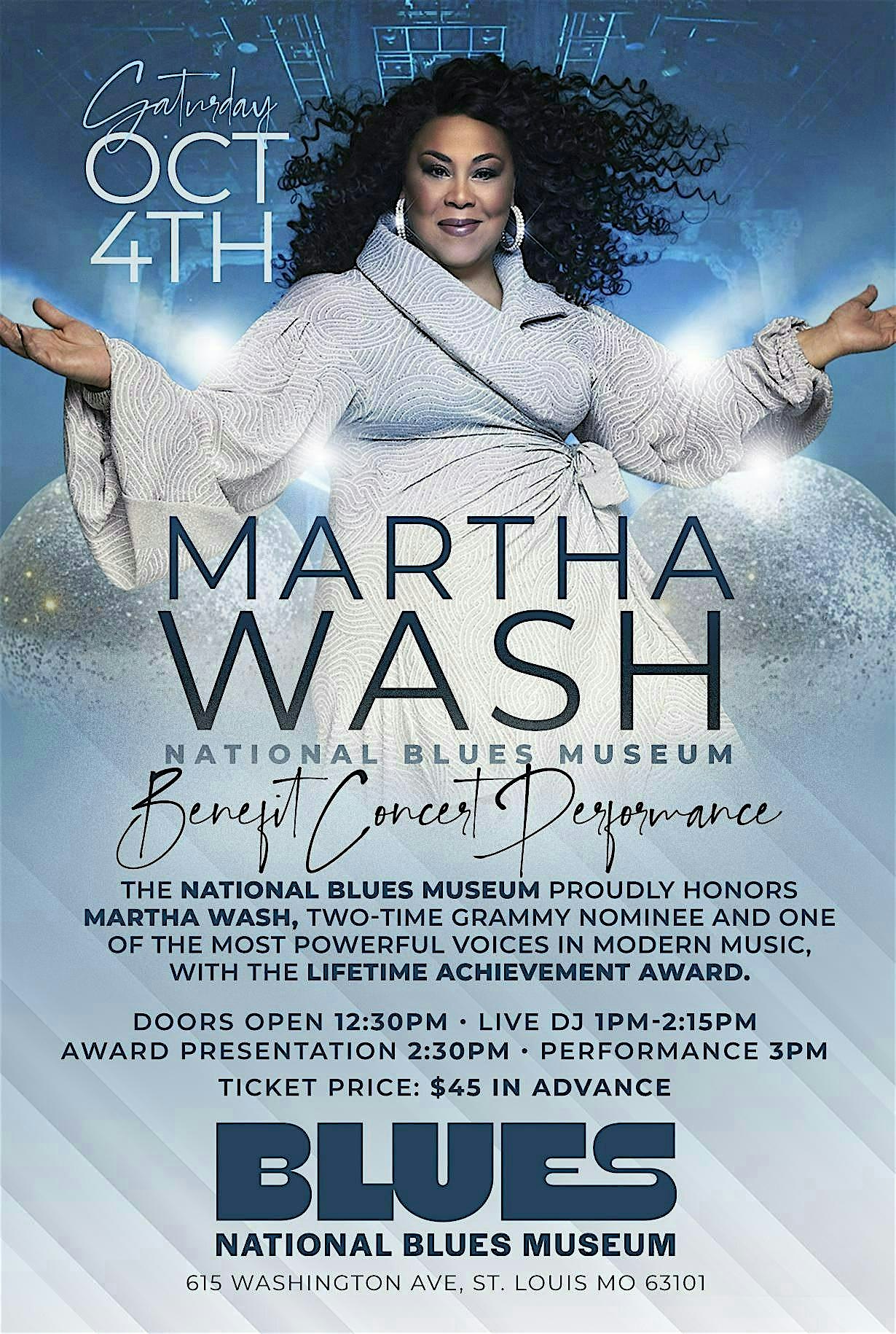 Martha Wash: National Blues Museum Benefit Concert Performance at National Blues Museum – St. Louis, MO