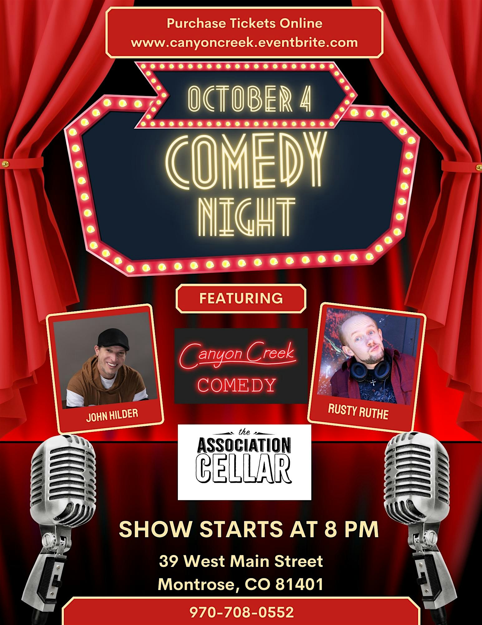 October 4th Comedy at The Association: The Historic Potato Growers Building at The Association Montrose – Montrose, CO