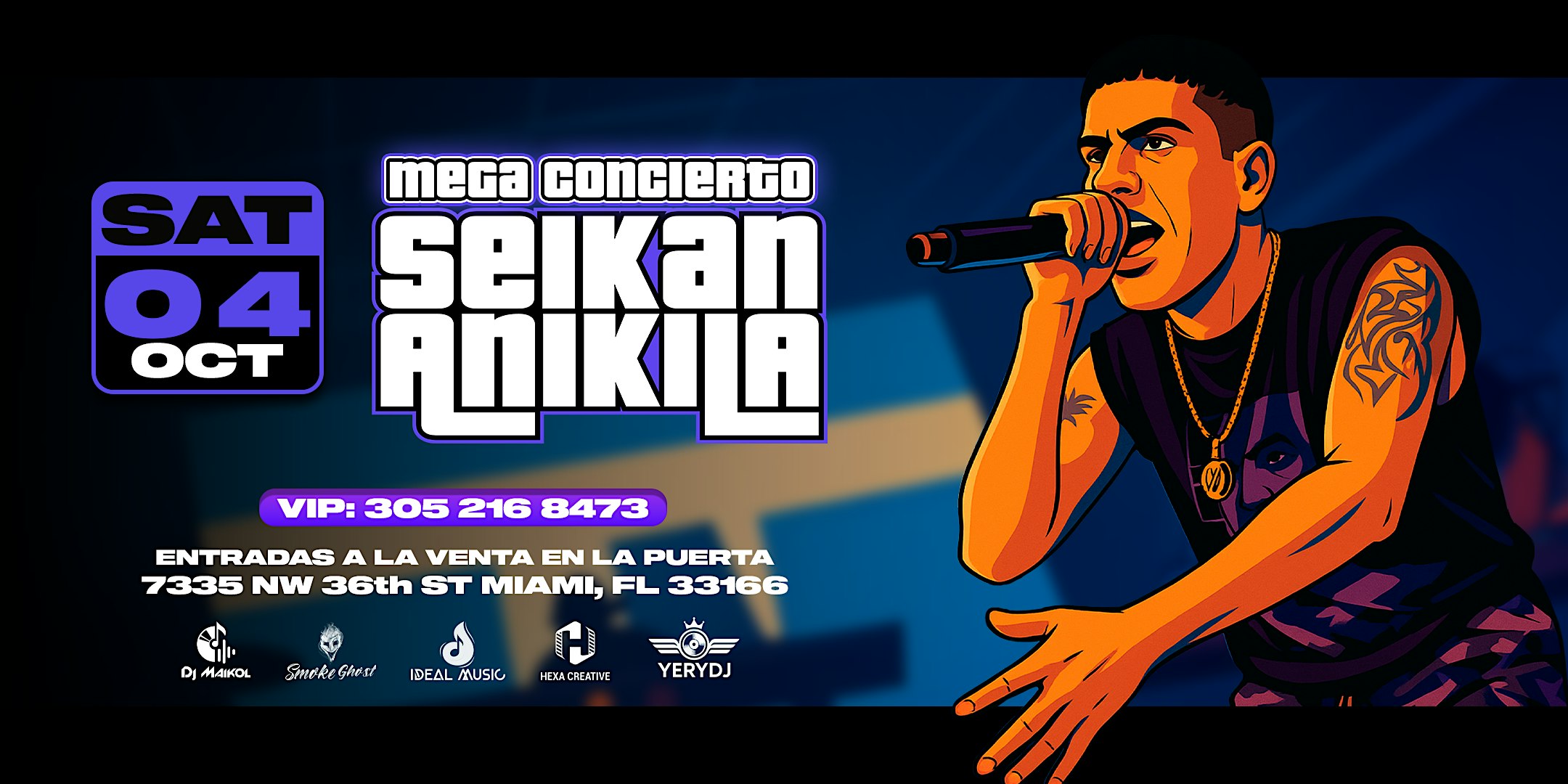 SEIKAN ANIKILA CON EDEN PARTY EN LEVEL TWO EL SABADO 4 DE OCTUBRE at 7335 NW 36th St – Miami, FL