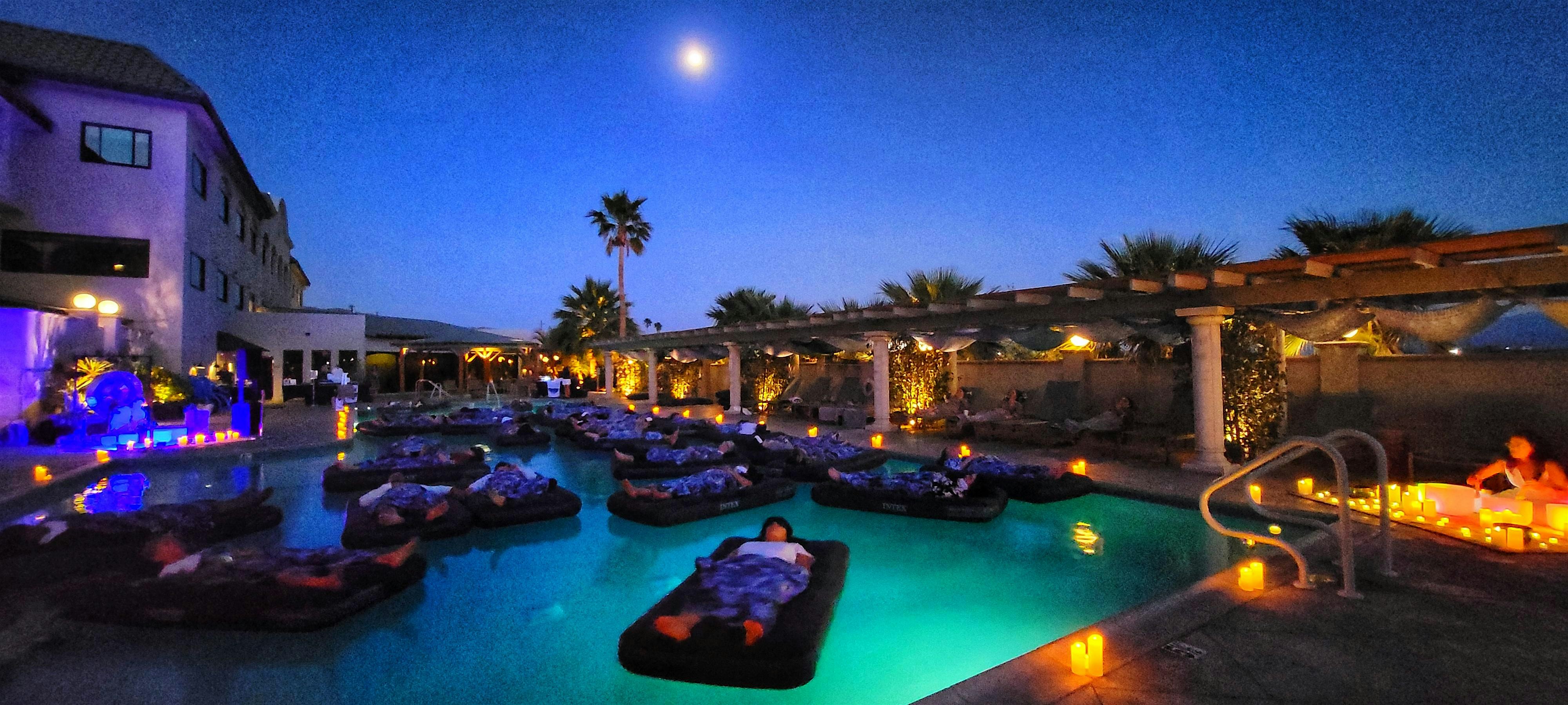 Good Vibes Full Moon Floating Sound Bath (Oct. 5, 2025) at Azure Palm Hot Springs Resort & Day Spa Oasis – Desert Hot Springs, CA