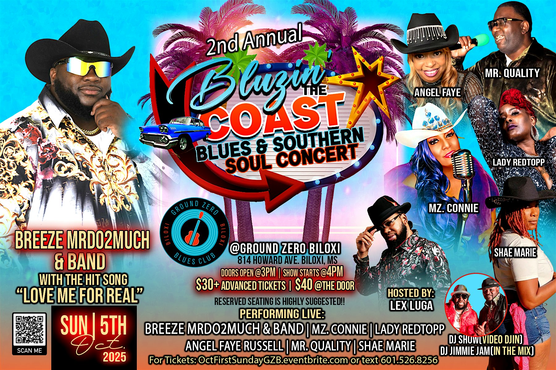 Oct.’s First Sunday Blues/Southern Soul Concert Series ft. Breeze Mrdo2Much at Ground Zero Blues Club Biloxi & Restaurant – Biloxi, MS