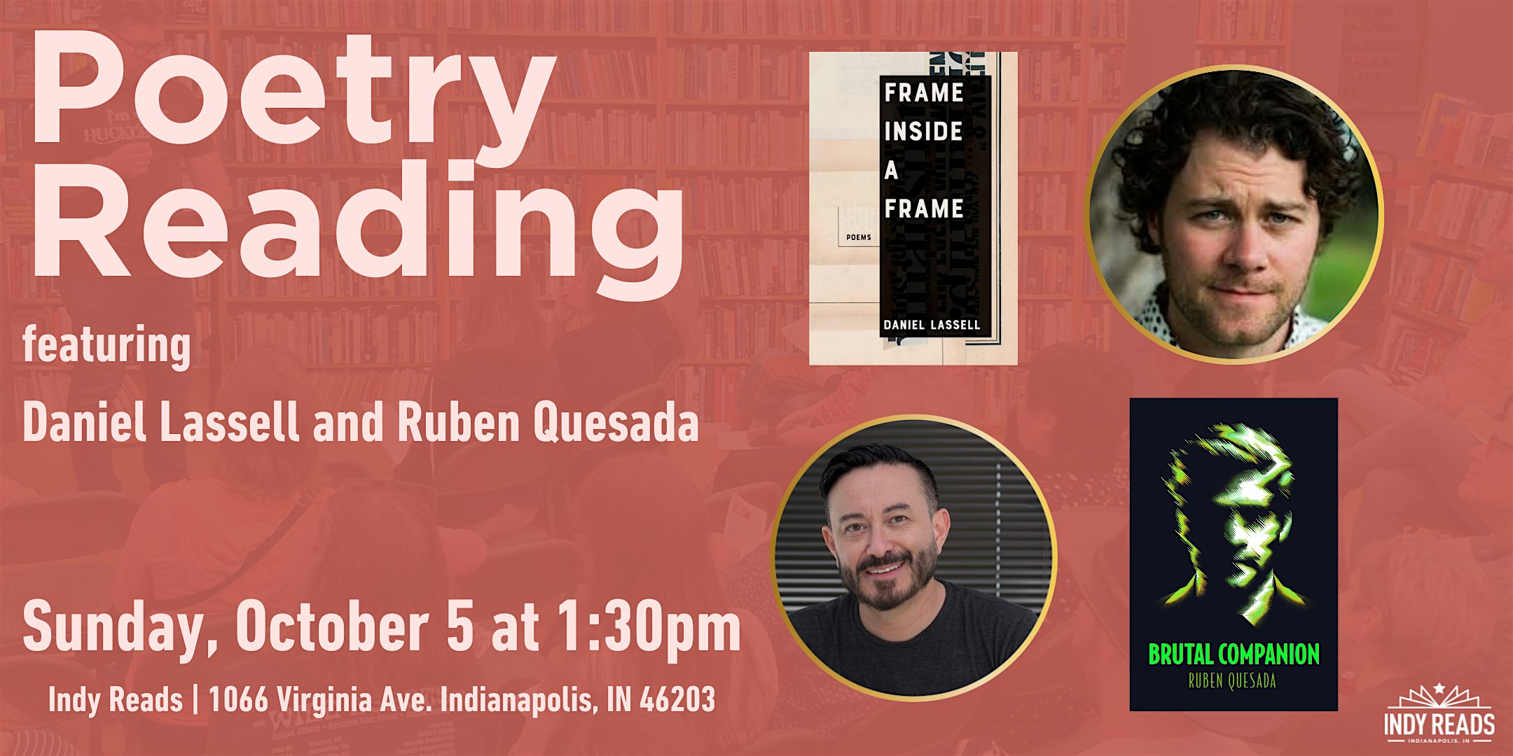 Poetry Reading: Daniel Lassell and Ruben Quesada at Indy Reads – Indianapolis, IN
