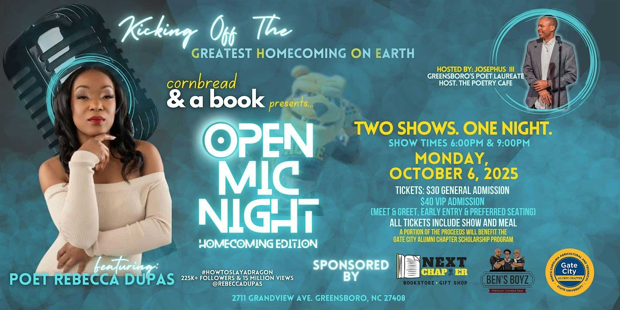 Open Mic Night – Homecoming Edition at 2711 Grandview Ave – Greensboro, NC