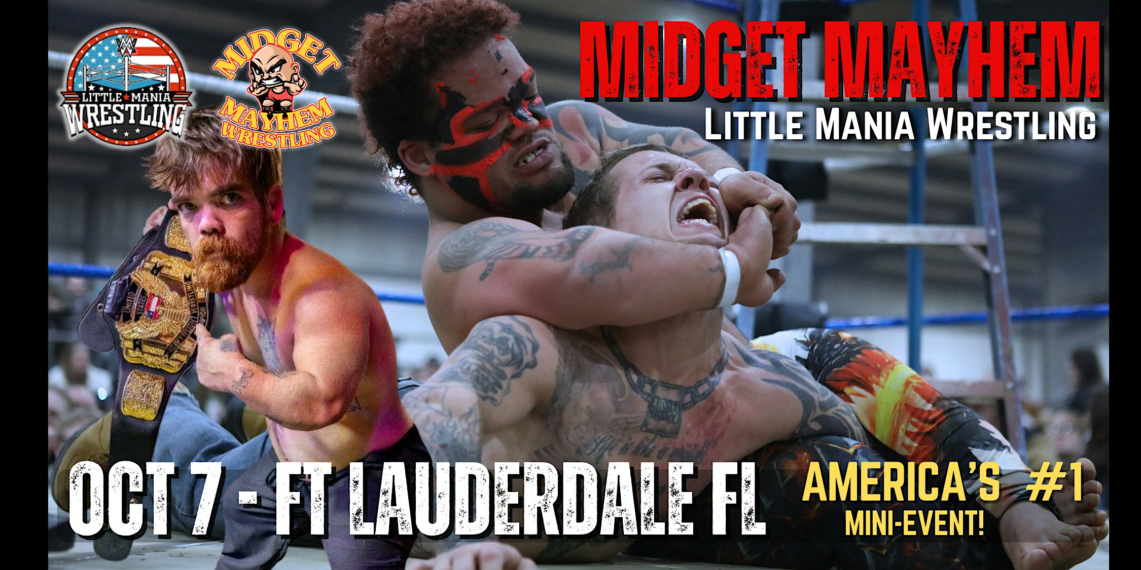 “Midget Mayhem / Little Mania” Mini Wrestling LIVE! Ft Lauderdale FL 21+ at SWAY Nightclub – Fort Lauderdale, FL