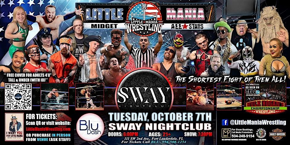 Fort Lauderdale, FL – Little Mania Mini Wrestling @ SWAY Nightclub at SWAY Nightclub – Fort Lauderdale, FL