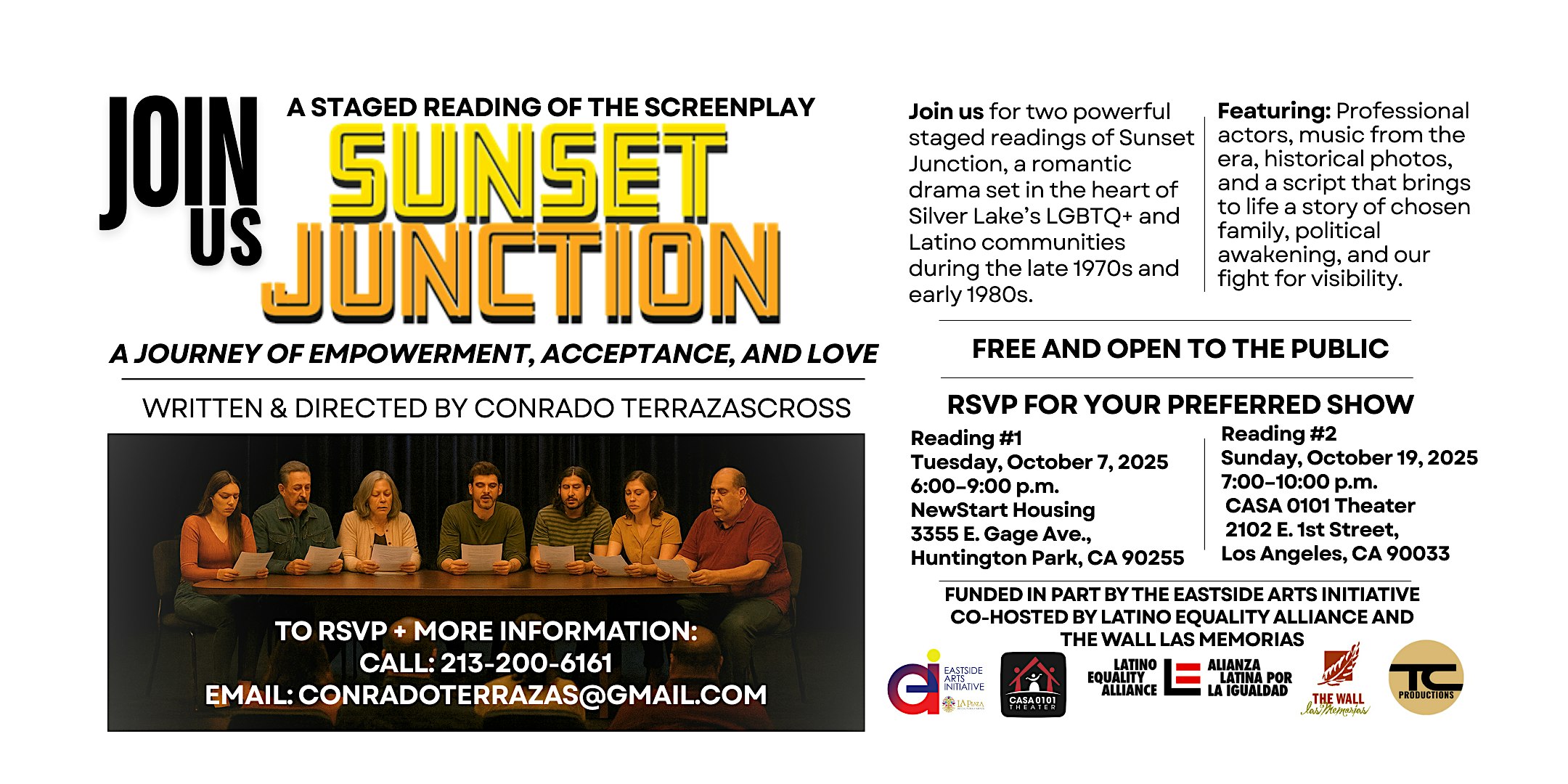 Sunset Junction – A New Original LGBTQ+ Screenplay (SELA) at Newstart Housing Corporation – Huntington Park, CA