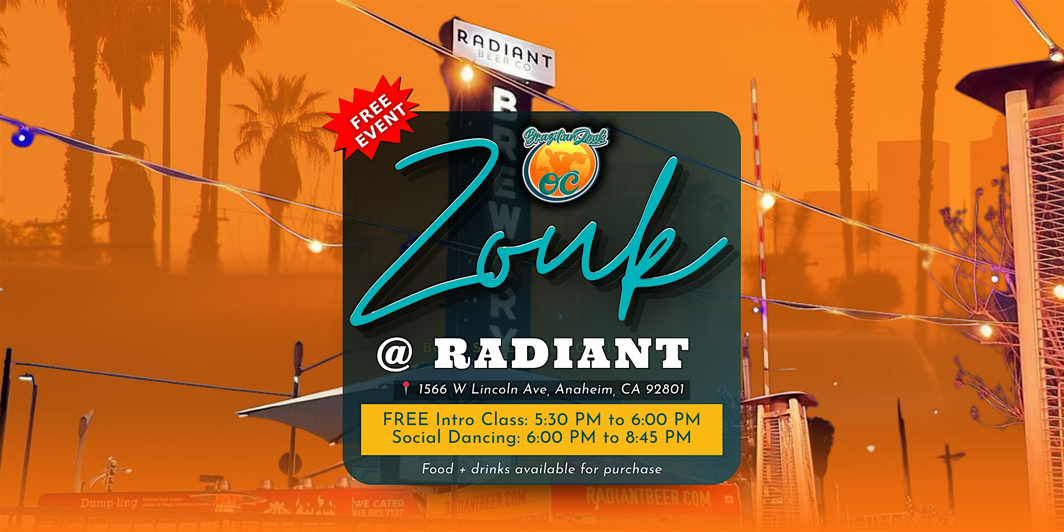 Zouk @ Radiant at Radiant Beer Co. – Anaheim, CA