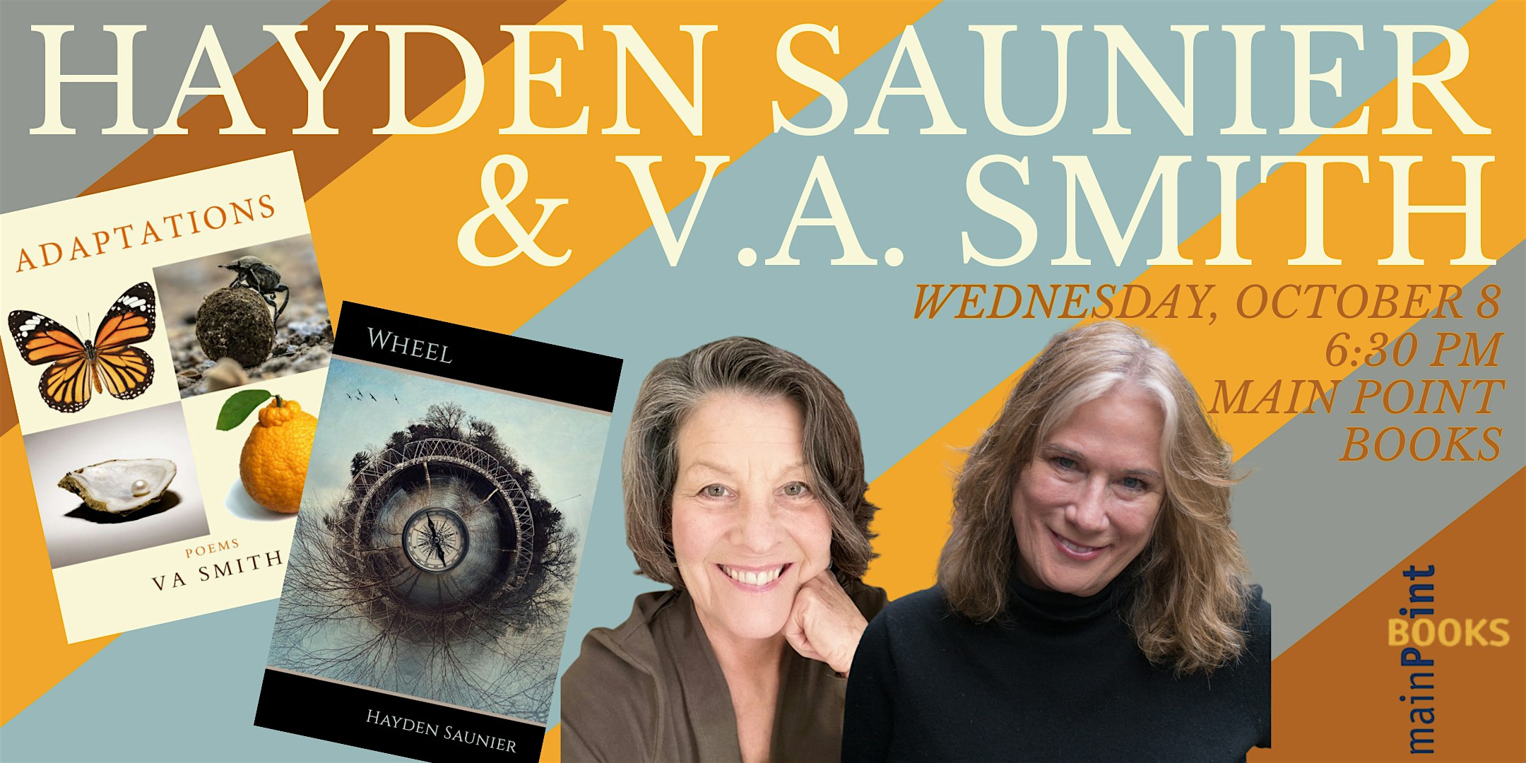 Poetry with V.A. Smith and Hayden Saunier at Main Point Books – Wayne, PA
