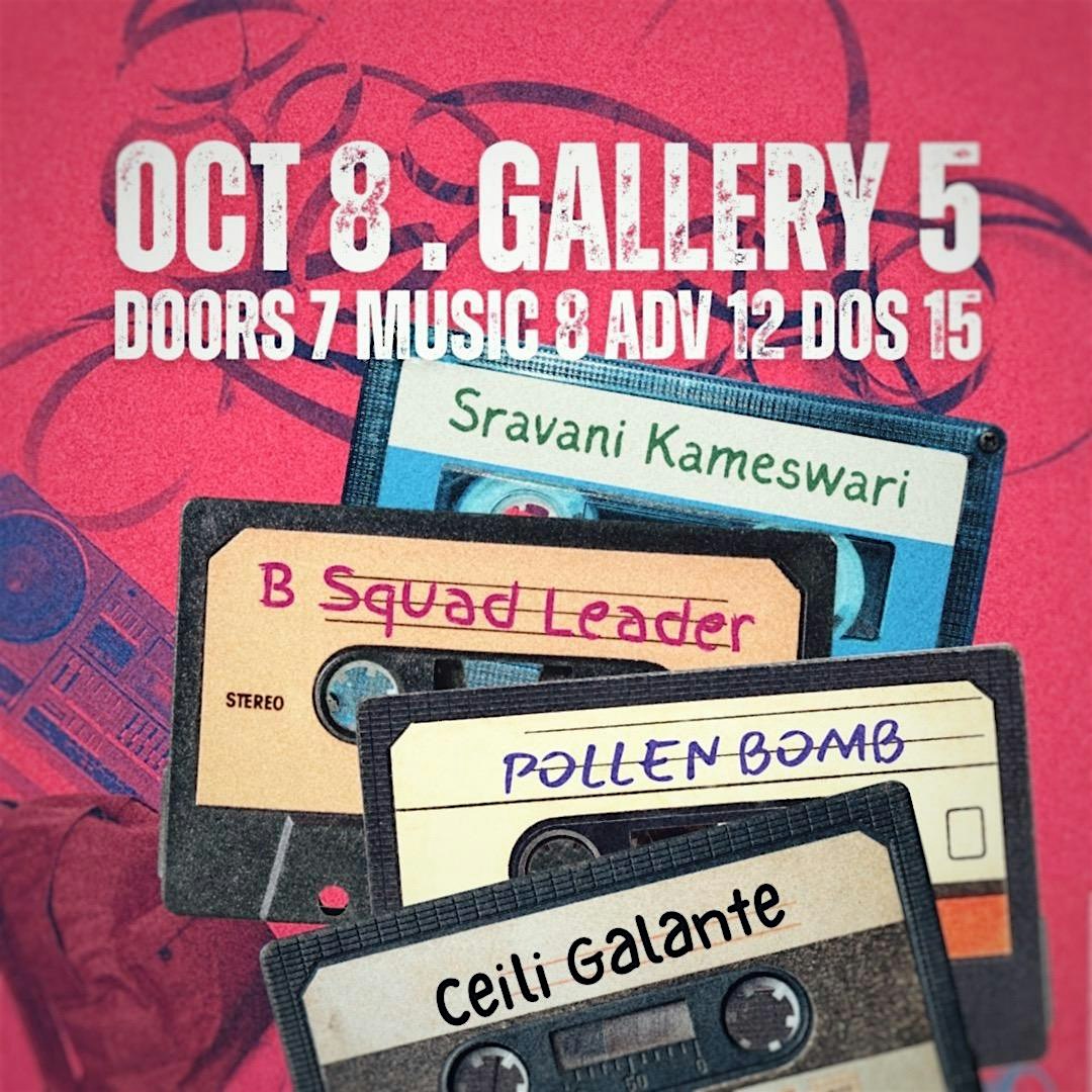 Sravani Kameswari, B Squad Leader, Pollen Bomb, Ceili Galante at Gallery5 – Richmond, VA