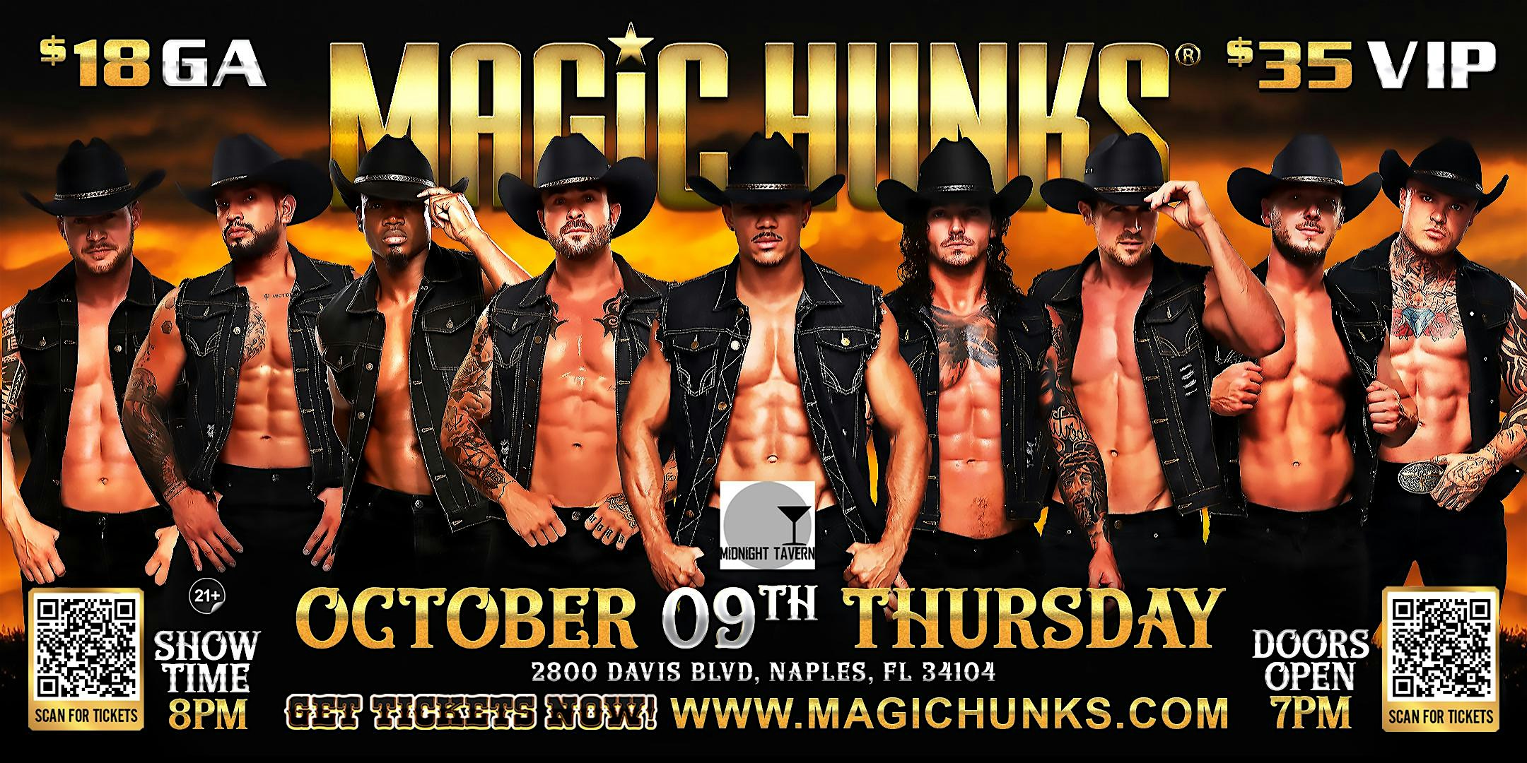 MAGIC HUNKS® Live at Midnight Tav (Naples, FL) at Midnight Tav – Naples, FL