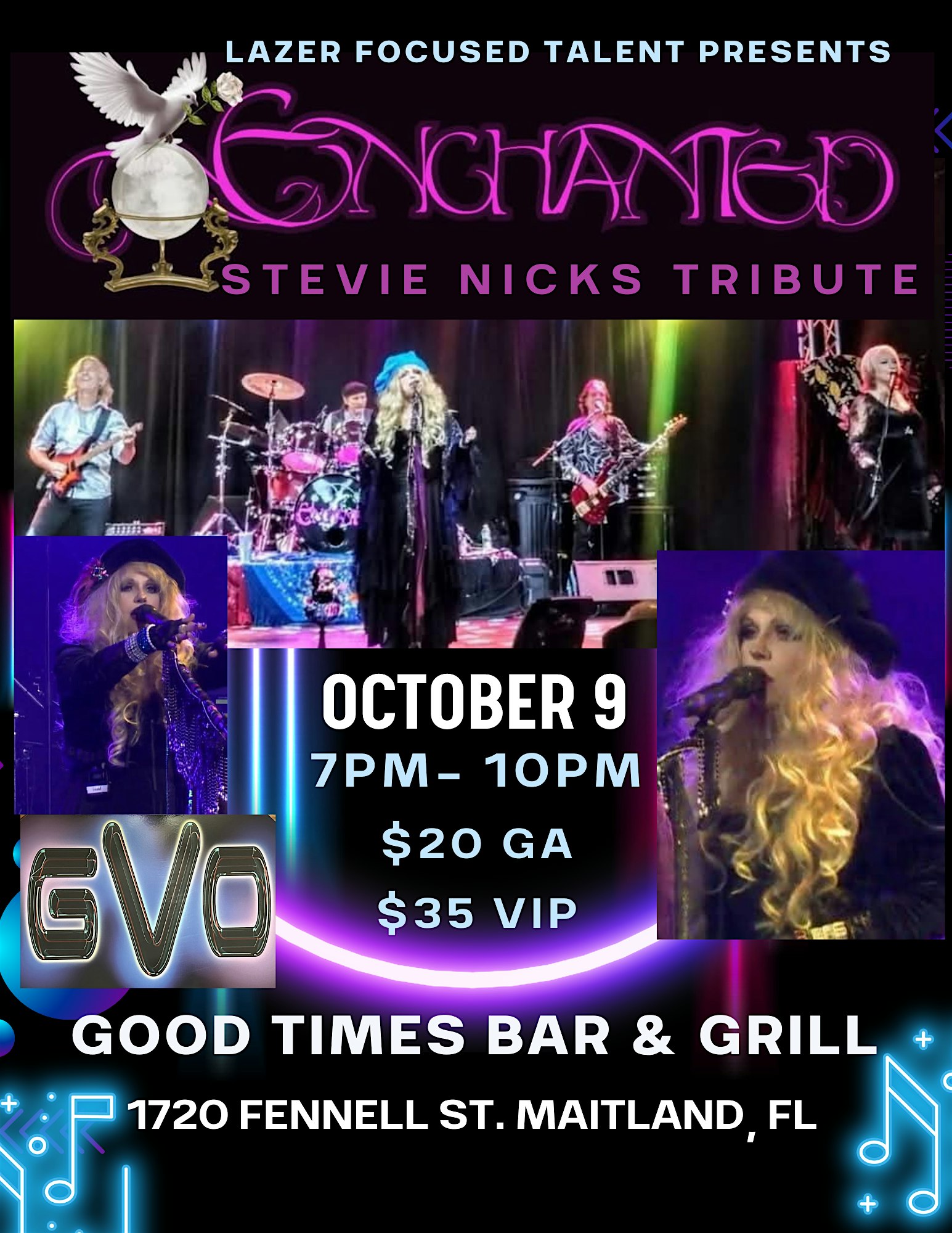 STEVIE NICKS TRIBUTE – ENCHANTED WITH OPENING BAND GVO at Good Times Bar & Grill – Maitland, FL