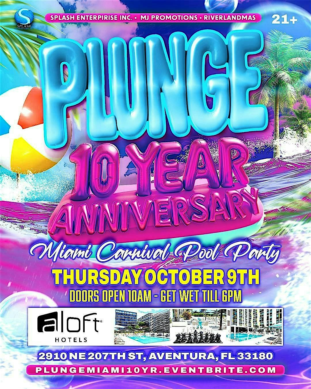 Plunge Miami Carnival Pool Party at Aloft Miami Aventura – Aventura, FL