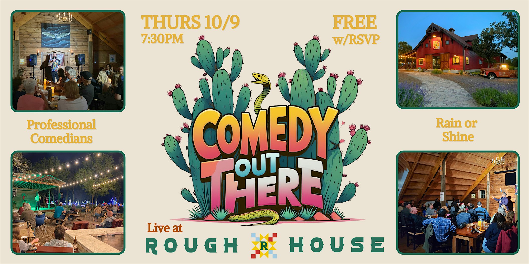 Comedy Out There at Roughhouse Brewing – FREE with RSVP at Roughhouse Brewing – San Marcos, TX