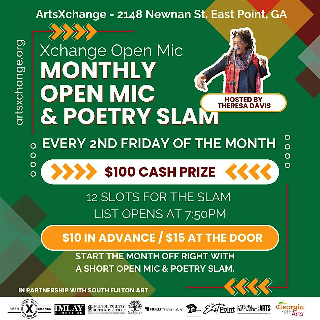 October XChange Open Mic and Slam 10-10 -25 at ArtsXchange – East Point, GA