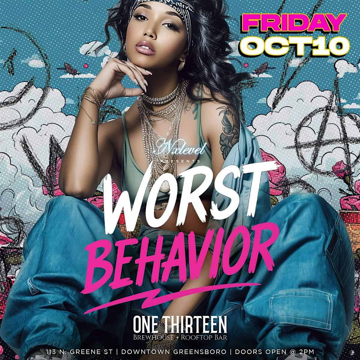 [WORST BEHAVIOR] // The #GHOE 25&UP Alumni Day Party at ONE THIRTEEN Brewhouse and Rooftop Bar (formerly greene st) – Greensboro, NC