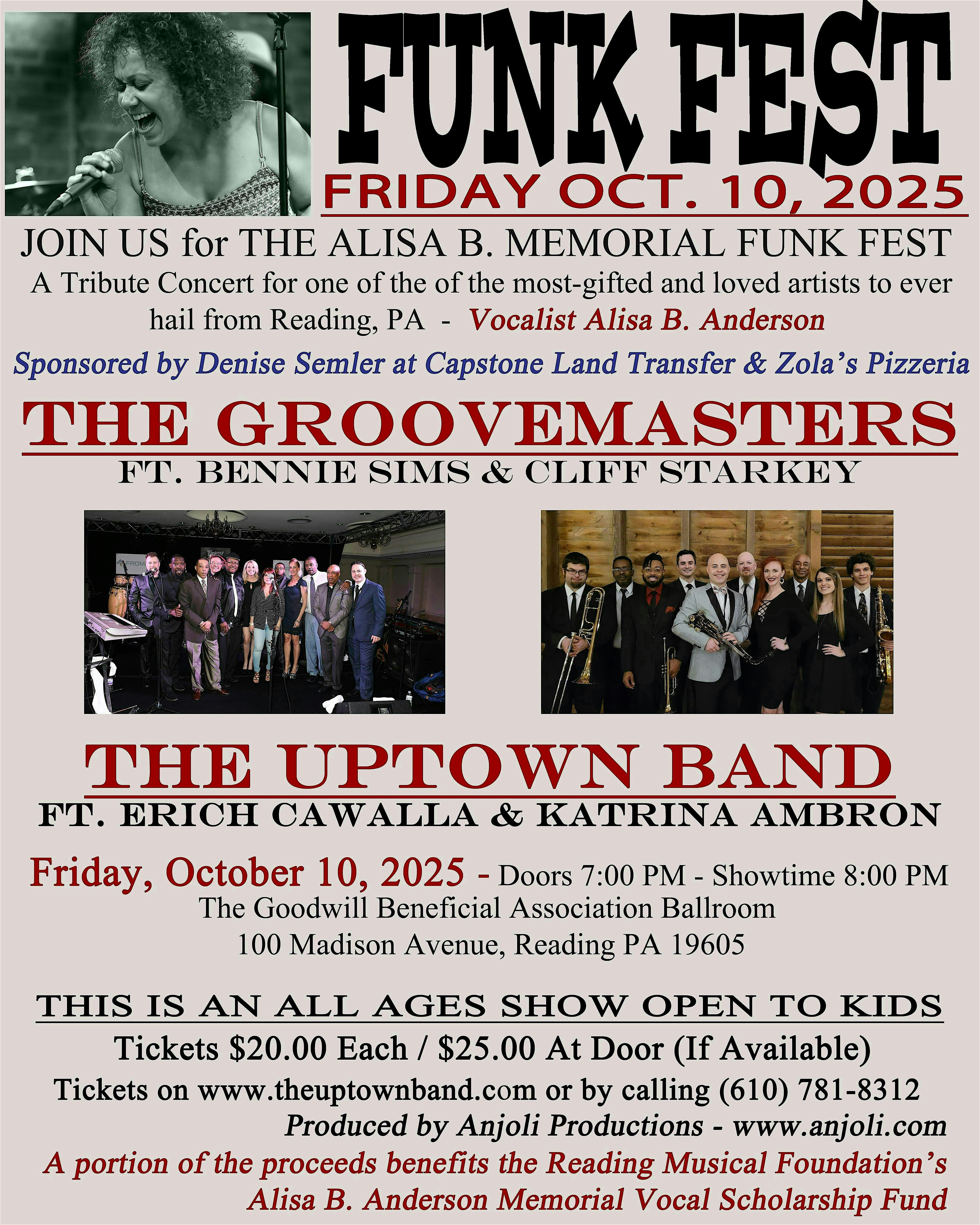 Alisa B. Memorial Funk Fest ft. The Groovemasters at Goodwill Beneficial Association – Reading, PA