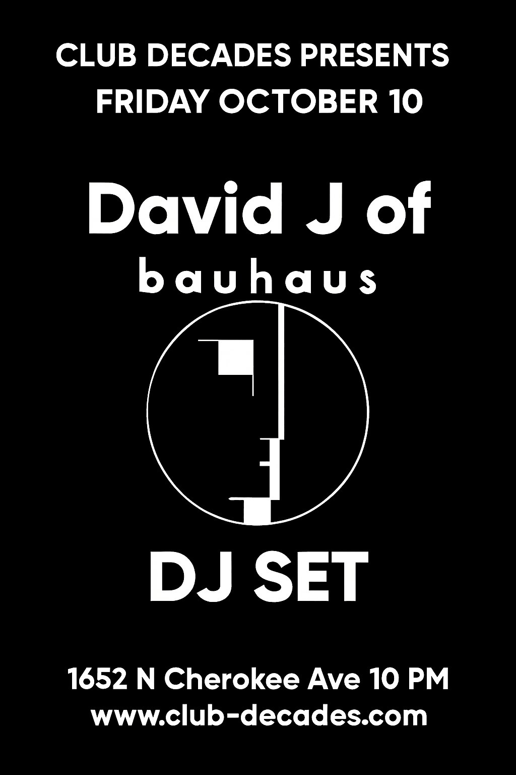 David J of Bauhaus 10/10 @ Club Decades at Boardner’s by La Belle – Los Angeles, CA
