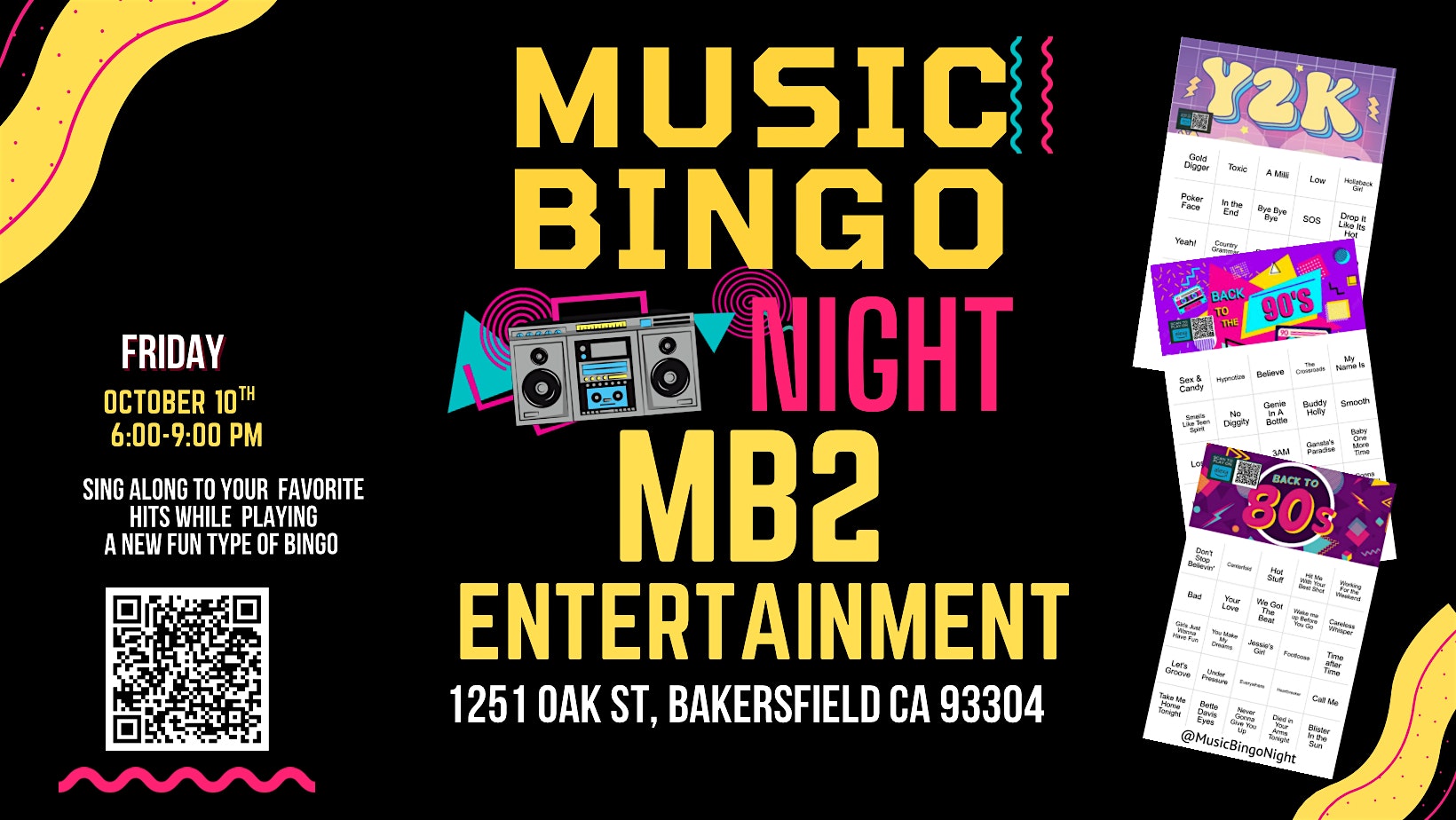Music Bingo Night @ MB2 Entertainment Bakersfield at MB2 Entertainment Bakersfield – Bakersfield, CA