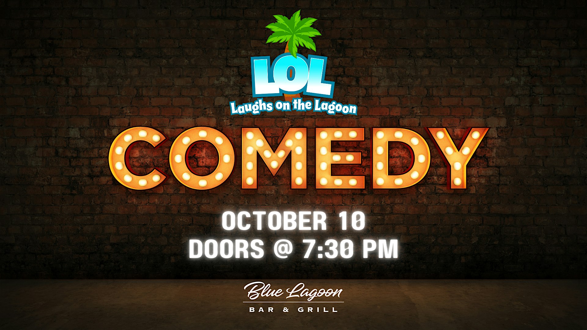 October Laughs on the Lagoon Comedy Night at Blue Lagoon Bar & Grill – Texas City, TX