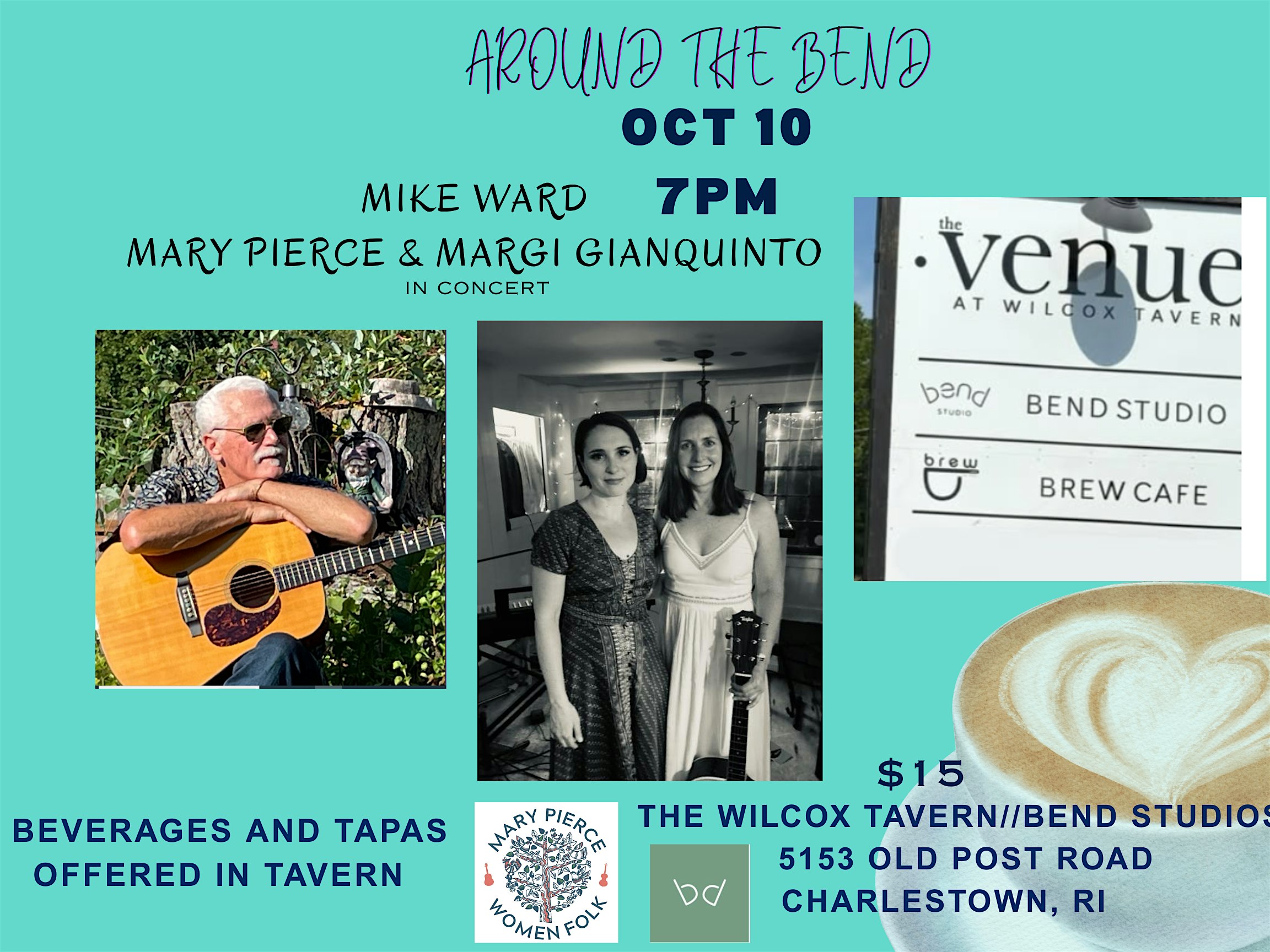 Around the Bend Songwriters’ Series Show Oct 10th! at 5153 Old Post Rd – Charlestown, RI