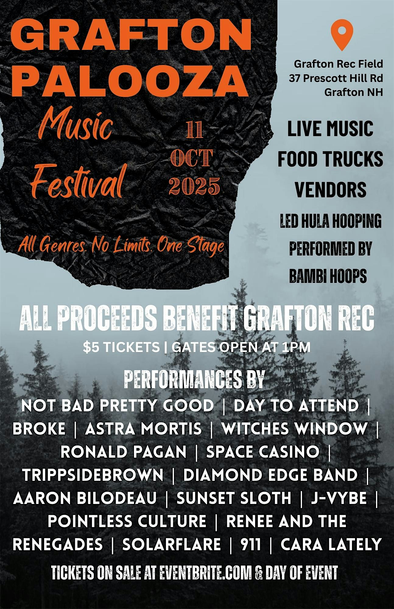 GRAFTON PALOOZA MUSIC FESTIVAL at Grafton Recreation Field – Thoresen – Braley Field – Grafton, NH